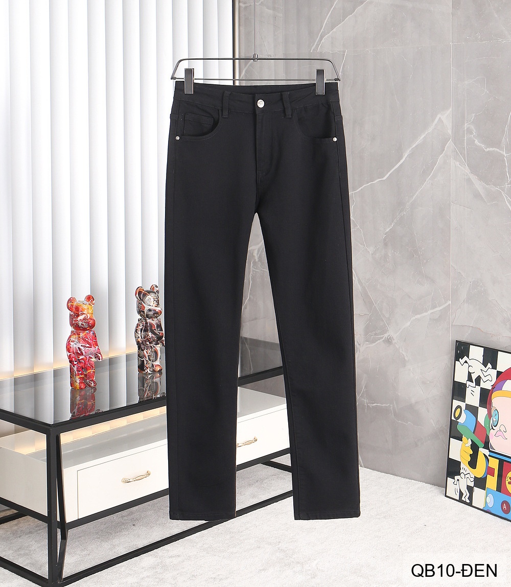 QB10 - Quần jeans nam ống nhỏ co giãn, màu trắng đen, phong cách basic mùa thu_thumbnail_14