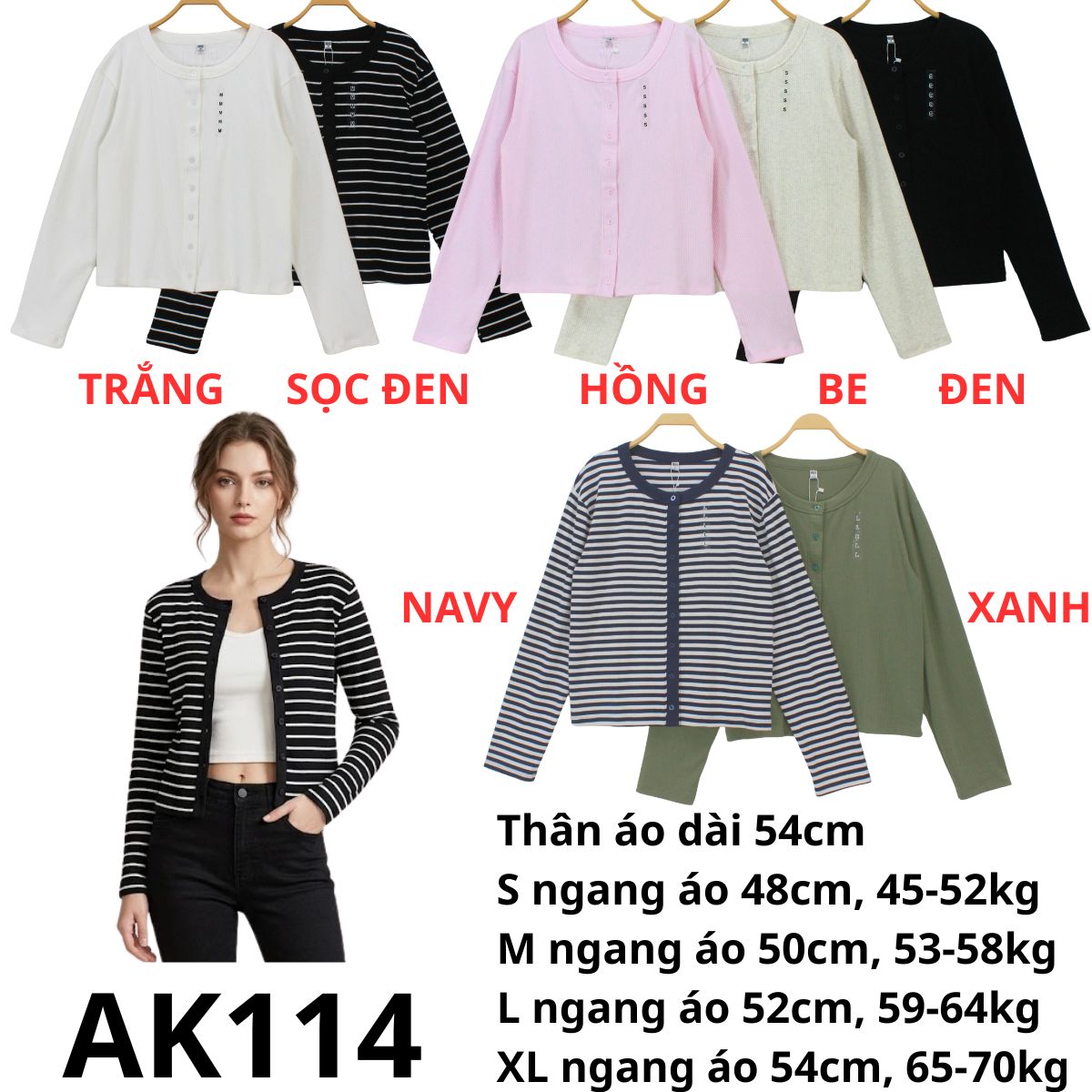 AK114- Áo khoác thun