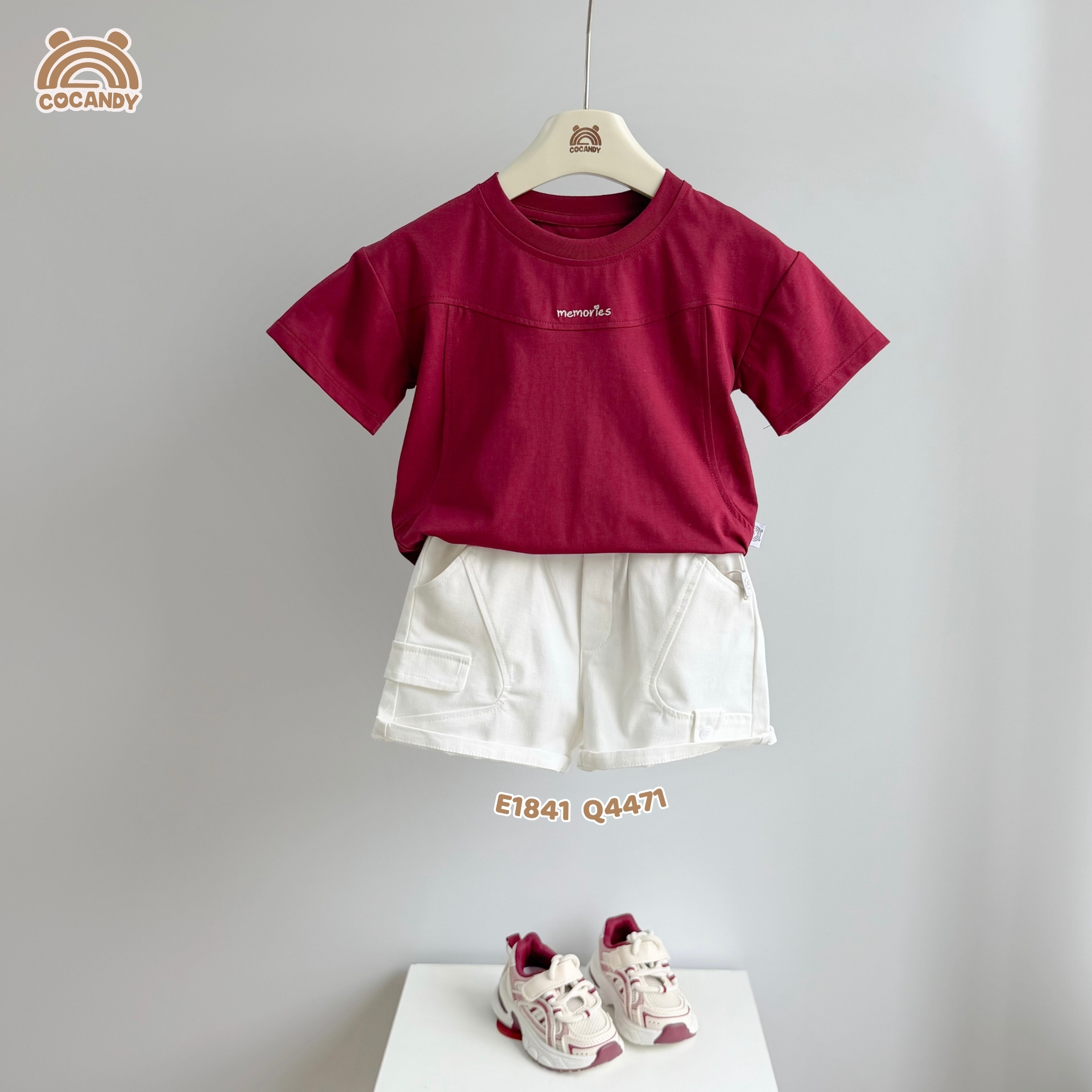Áo cộc cotton ĐỎ thêu logo COCANDY_thumbnail_4