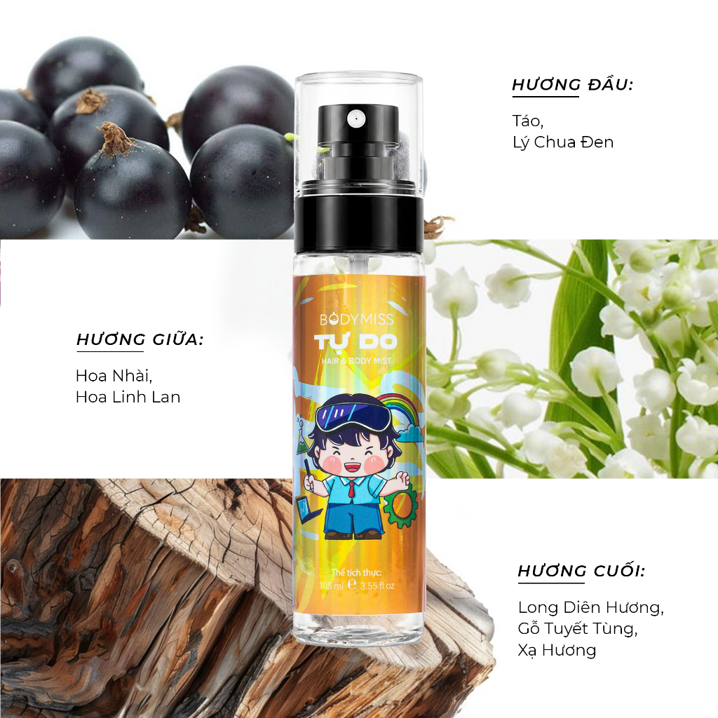 Body Mist Nam Nữ Bodymist Xịt Thơm Hương Nước Hoa Unisex Lưu Hương Lâu BODYMISS_thumbnail_0