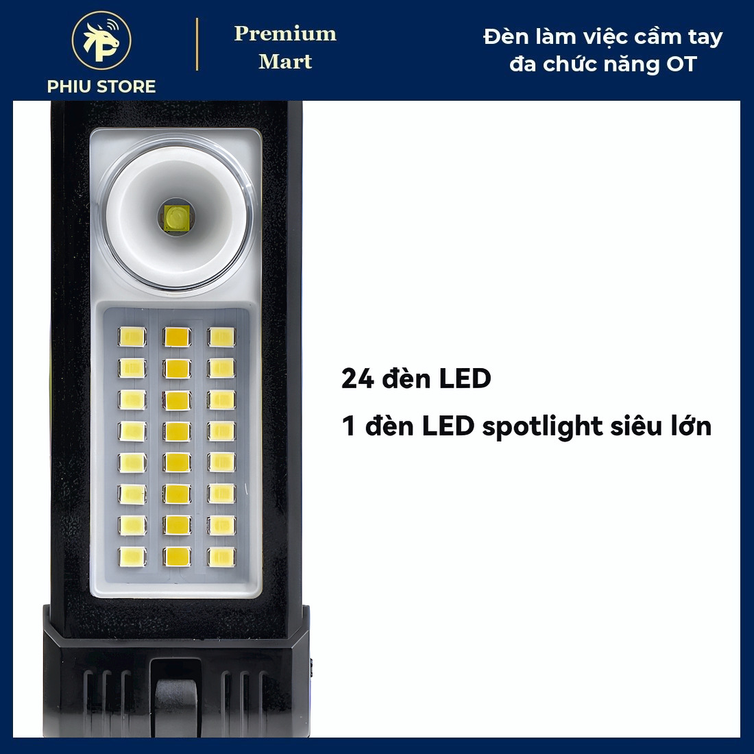 Đèn Làm Việc Cầm Tay XPE/COB 30W - Đèn Pin Sạc Chiếu 300m, Pin 6-9 Giờ_thumbnail_5