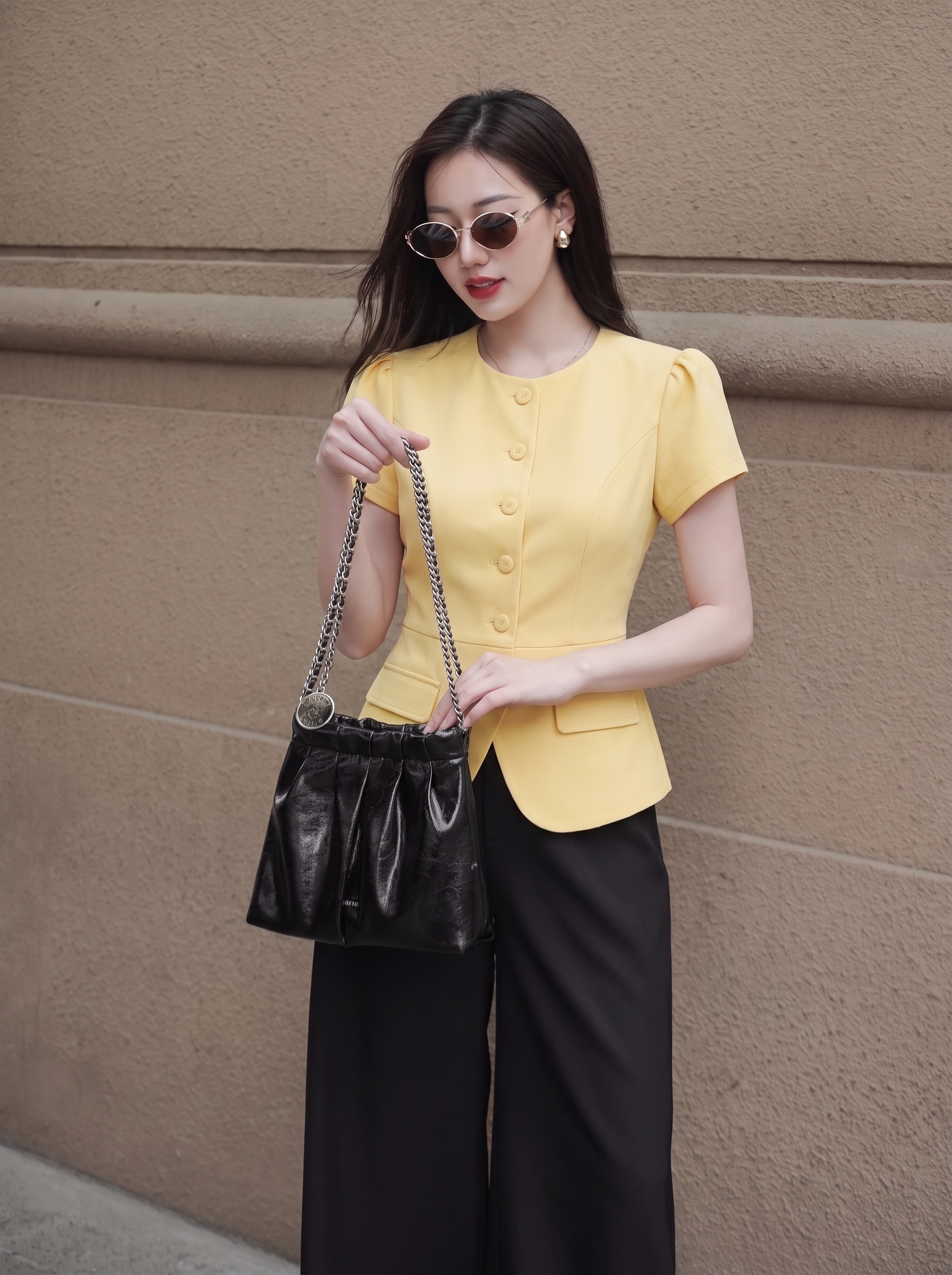 Áo sơ mi kí giả 26107 vàng