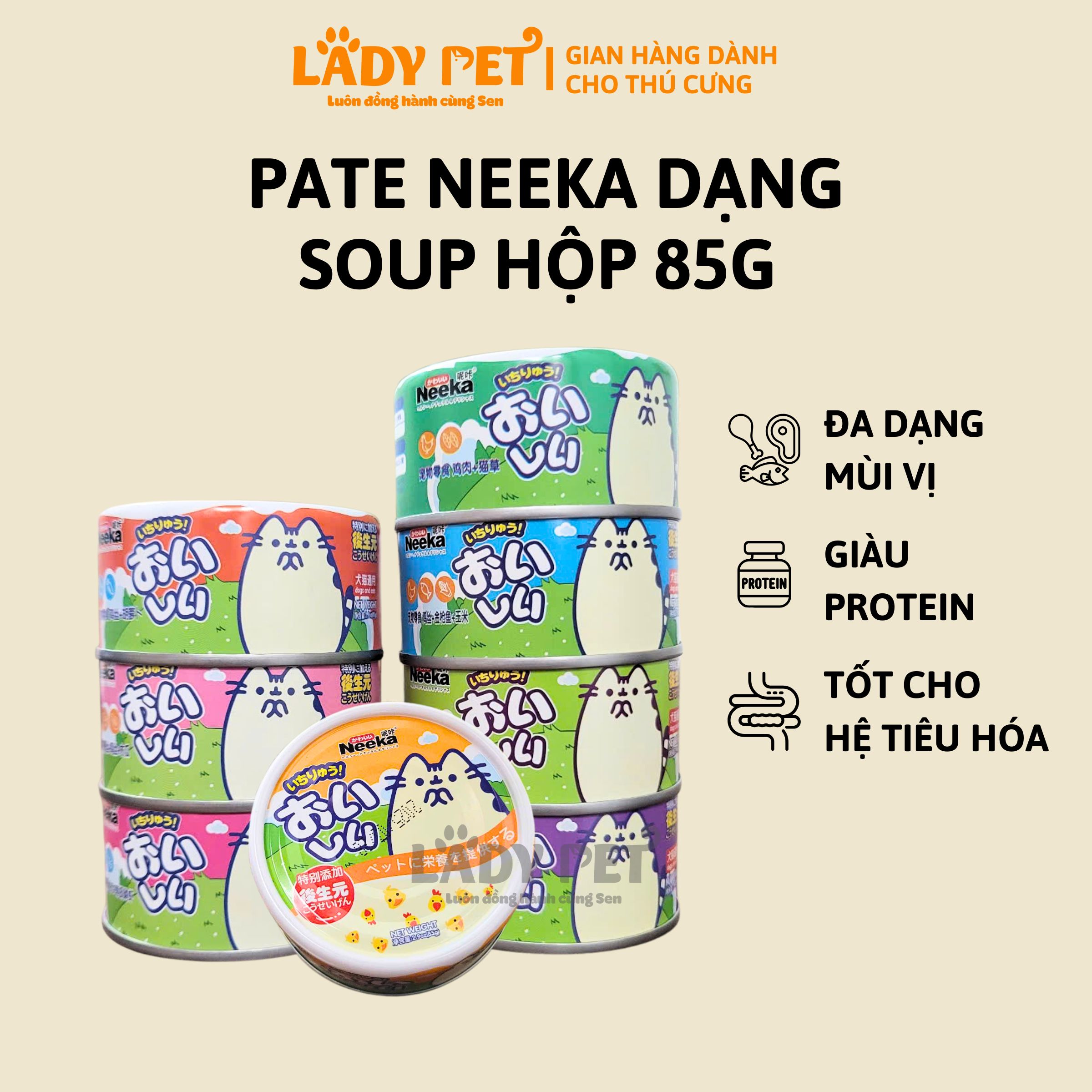 Pate dinh dưỡng Neeka cho mèo dạng lon 85g