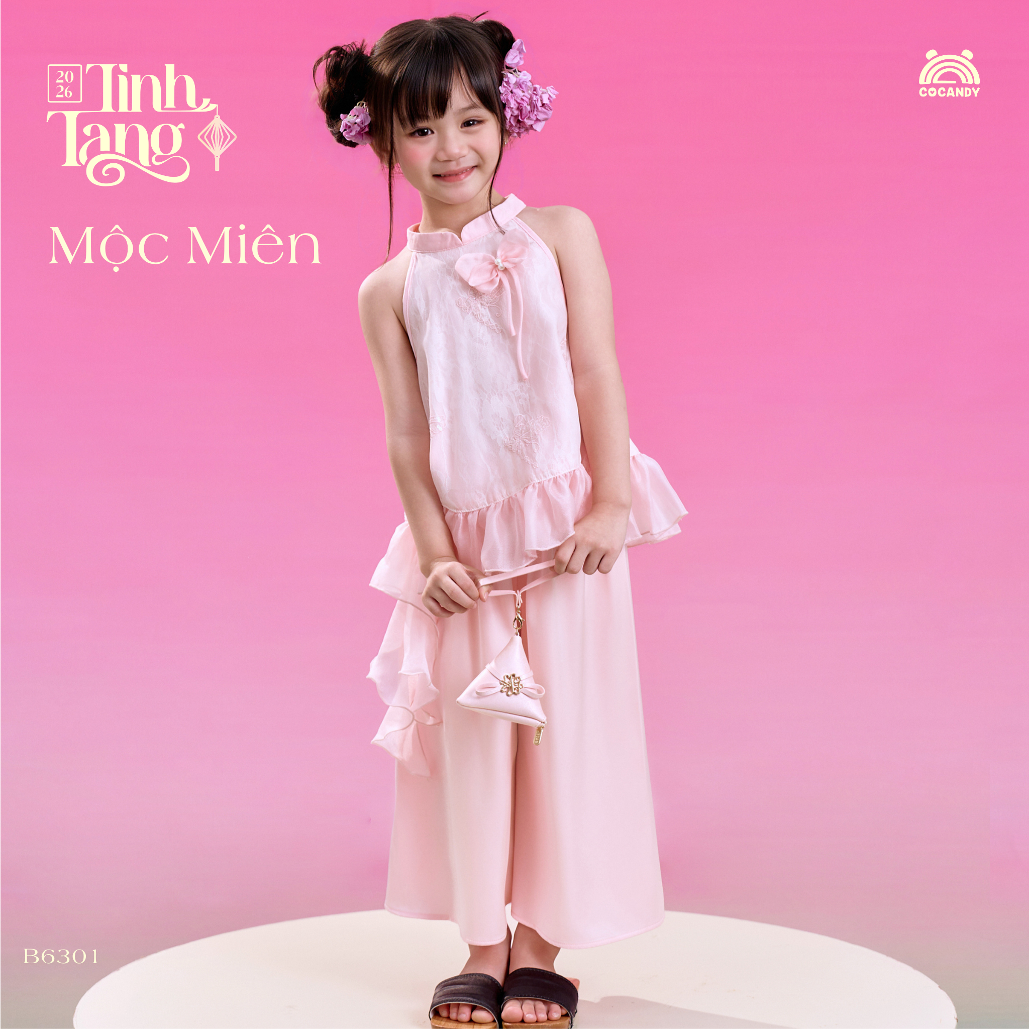 Bộ yếm HỒNG Mộc Miên