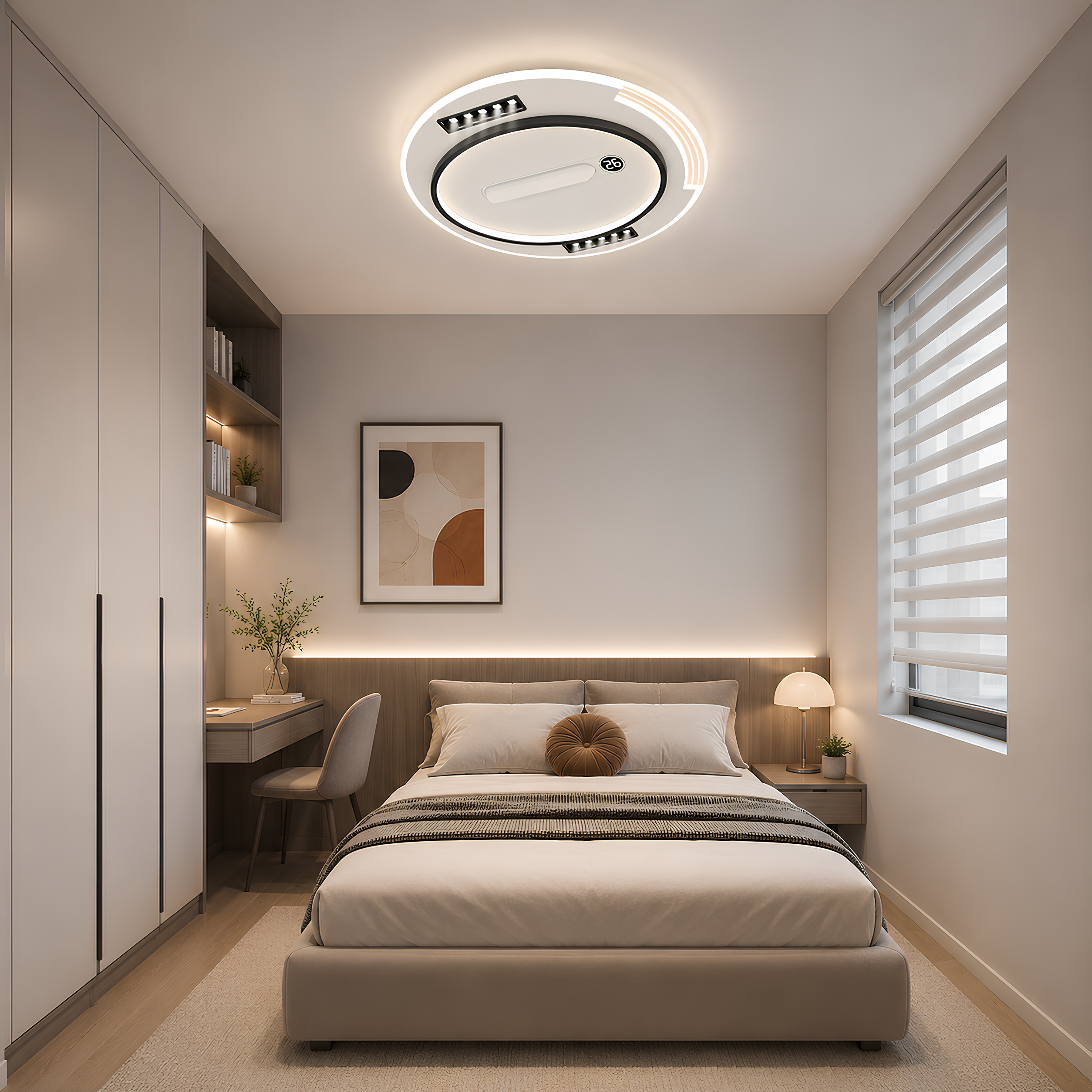 Top 4 mẫu đèn quạt trần không cánh cho phòng nhỏ dưới 12m2
