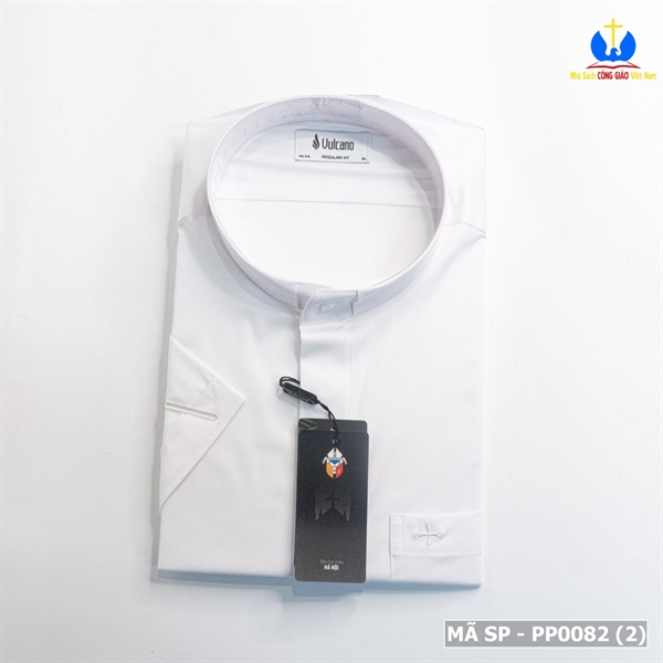 Áo sơ mi cổ côn ngắn tay XL màu trắng X 5C