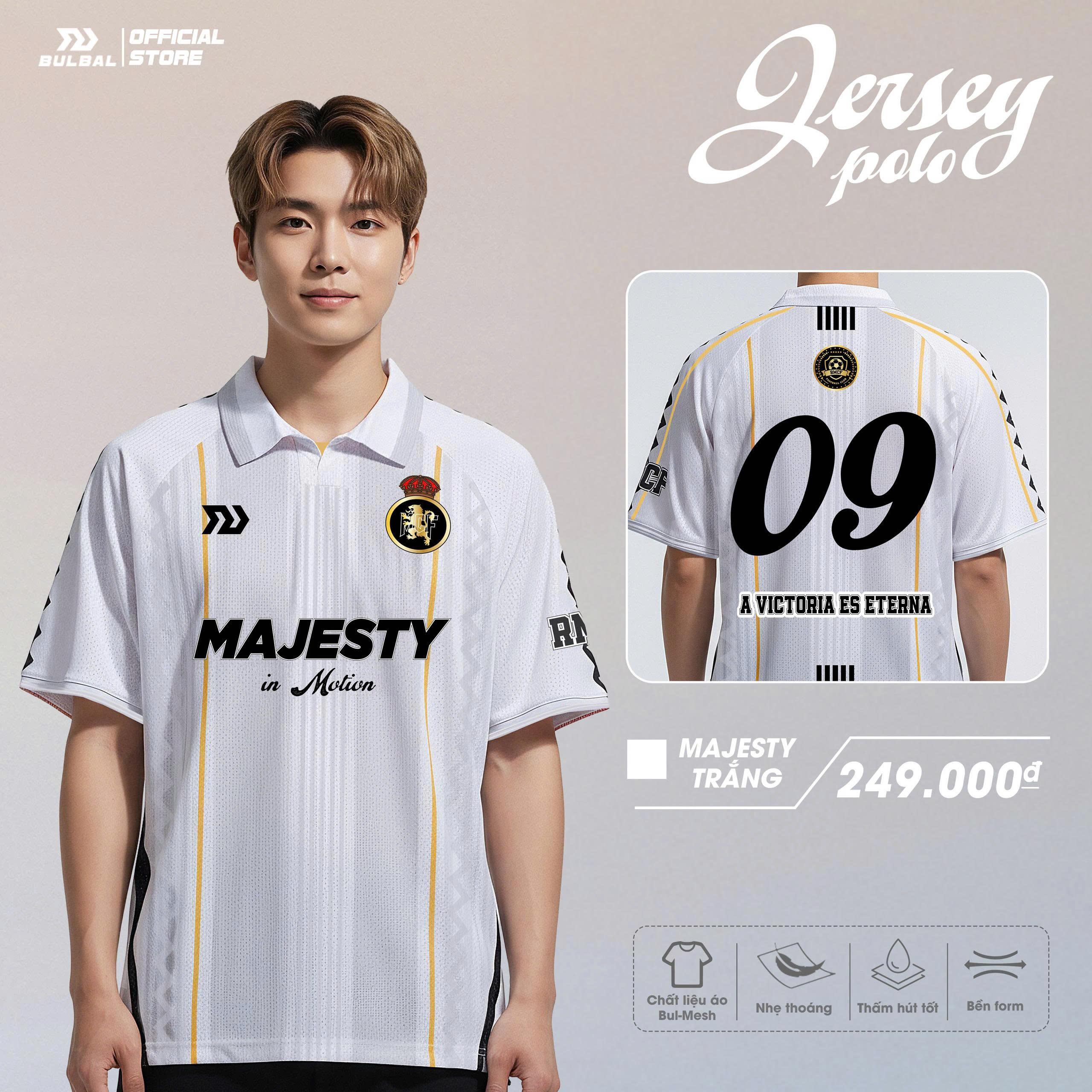 Áo Bóng Đá Bulbal Jersey Polo Vải Lưới Bul-Mesh Thoáng Mát Bền Form Thể Thao Đương Đại_thumbnail_2