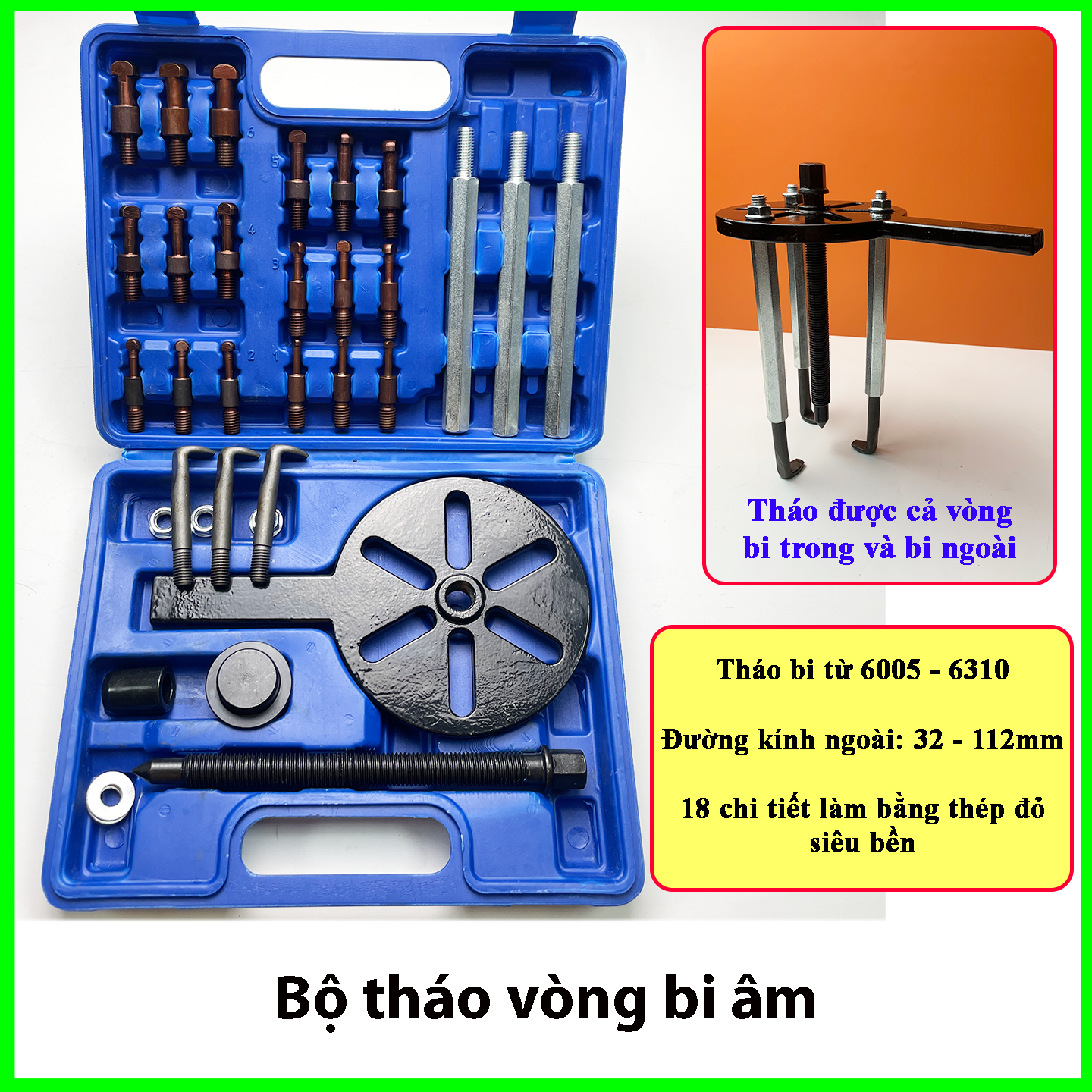 Bộ Cảo Vòng Bi Âm 18 Chi Tiết Thép CR-V 6005–6310_thumbnail_1