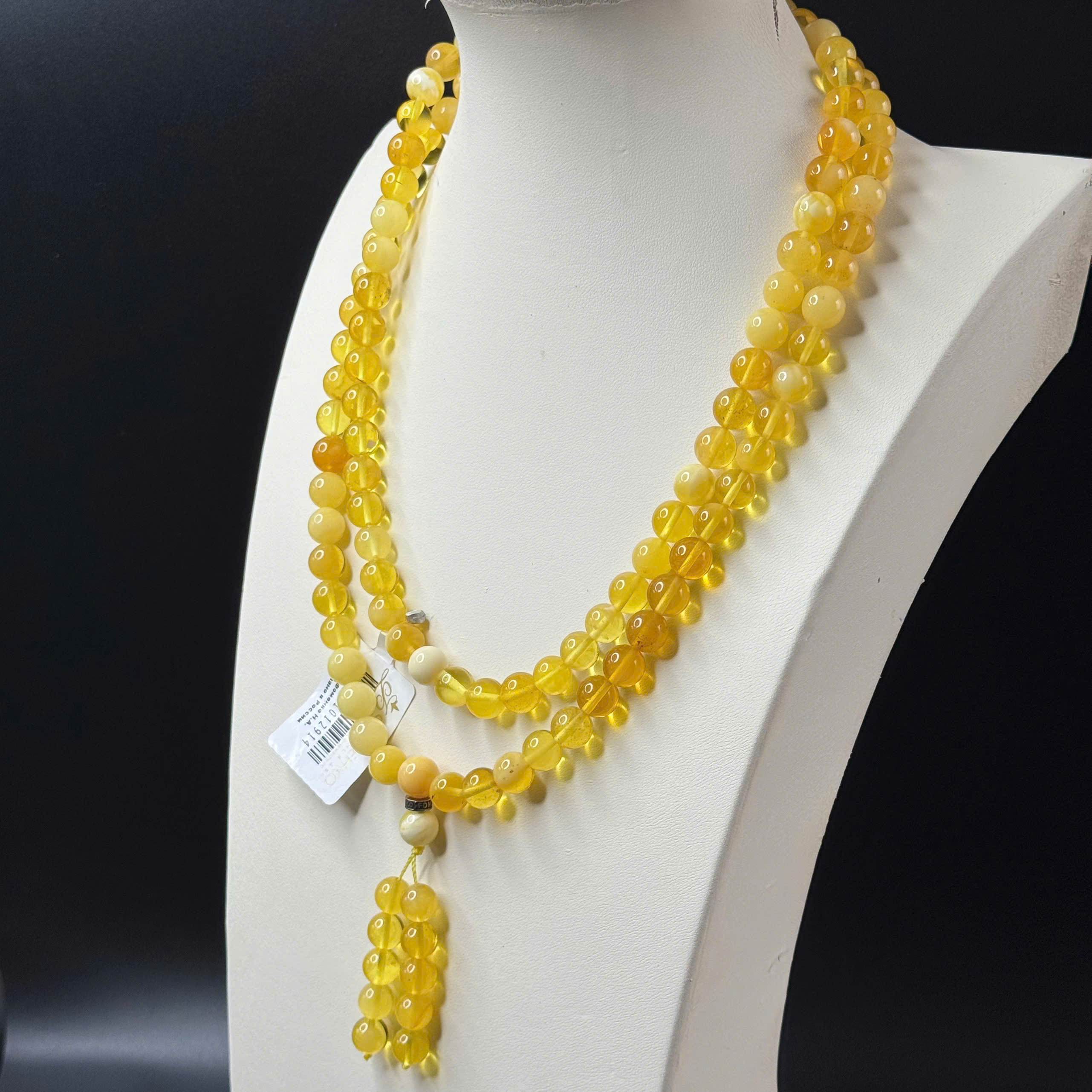 Chuỗi 108 Hạt Hổ Phách Màu Mật Vàng Tự Nhiên Size 8,5mm - Mã 2914