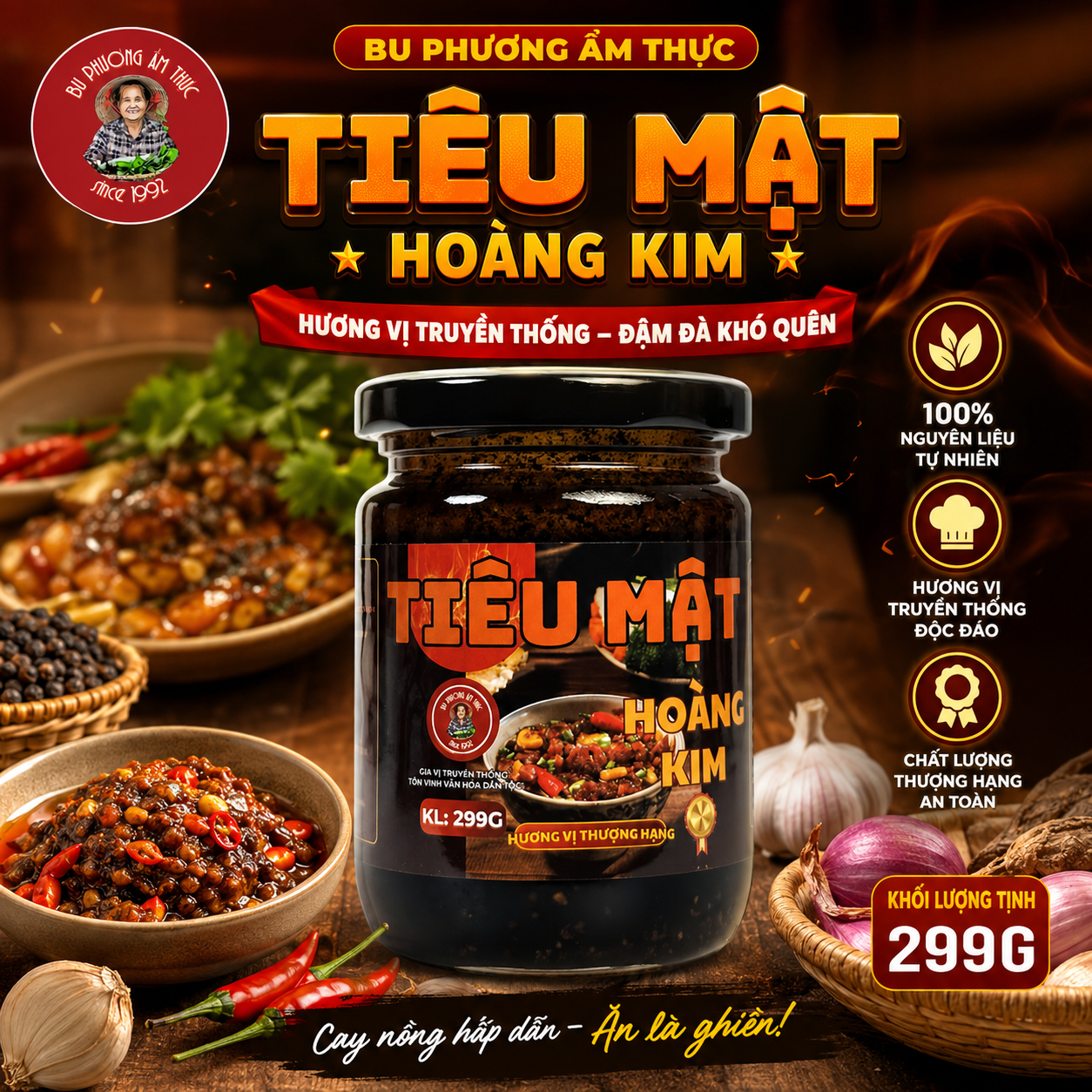 Tiêu Mật Hoàng Kim Bu Phương 299G – Chấm, Ướp Thịt Hải Sản - BP44