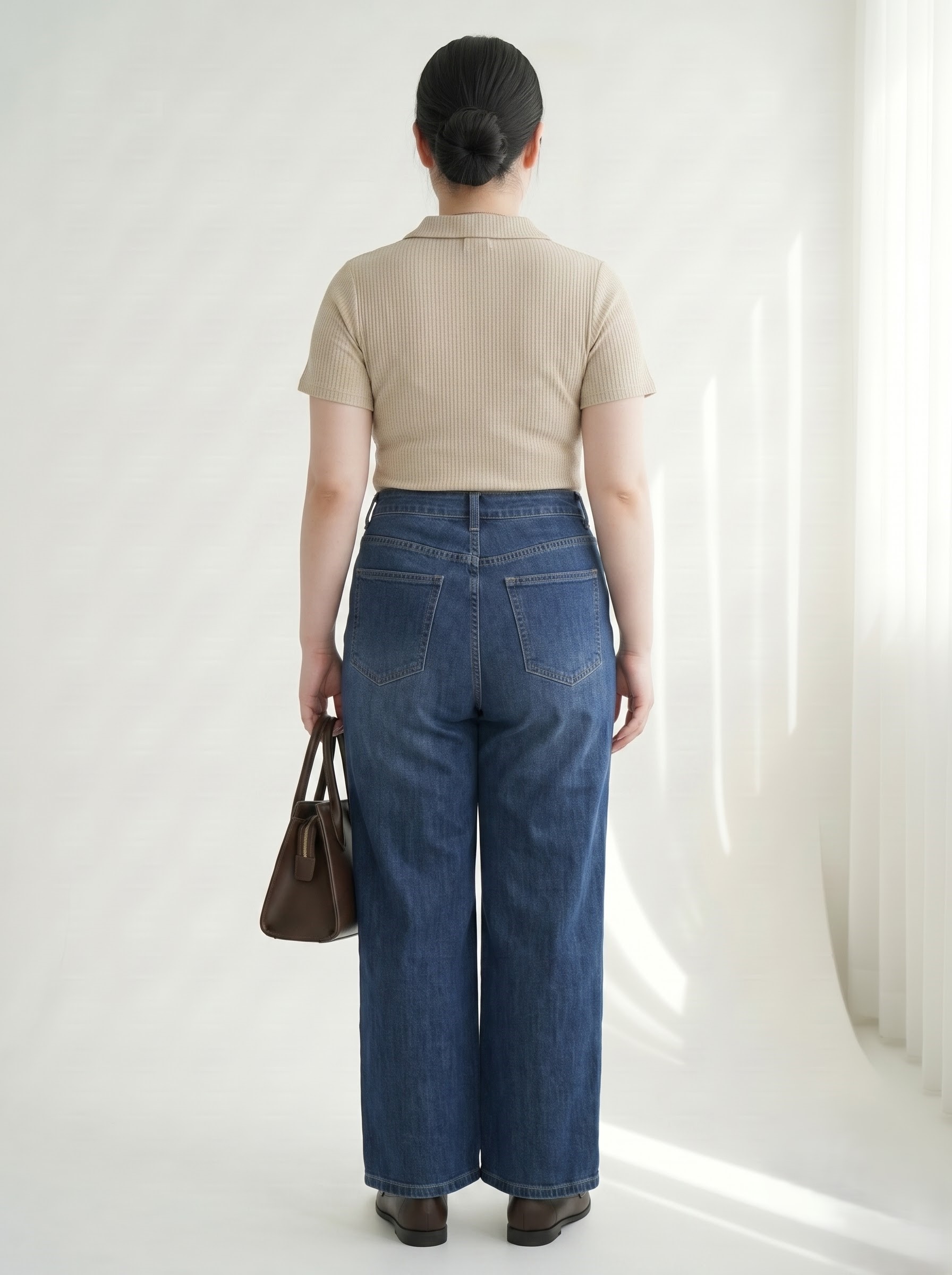 Quần Jean Ống Đứng Co Giãn Bigsize Cạp Cao Gọn Bụng - Xanh Nhạt/Xanh Đậm/Rêu - Vừa 55-90kg - V-QJ01_thumbnail_7