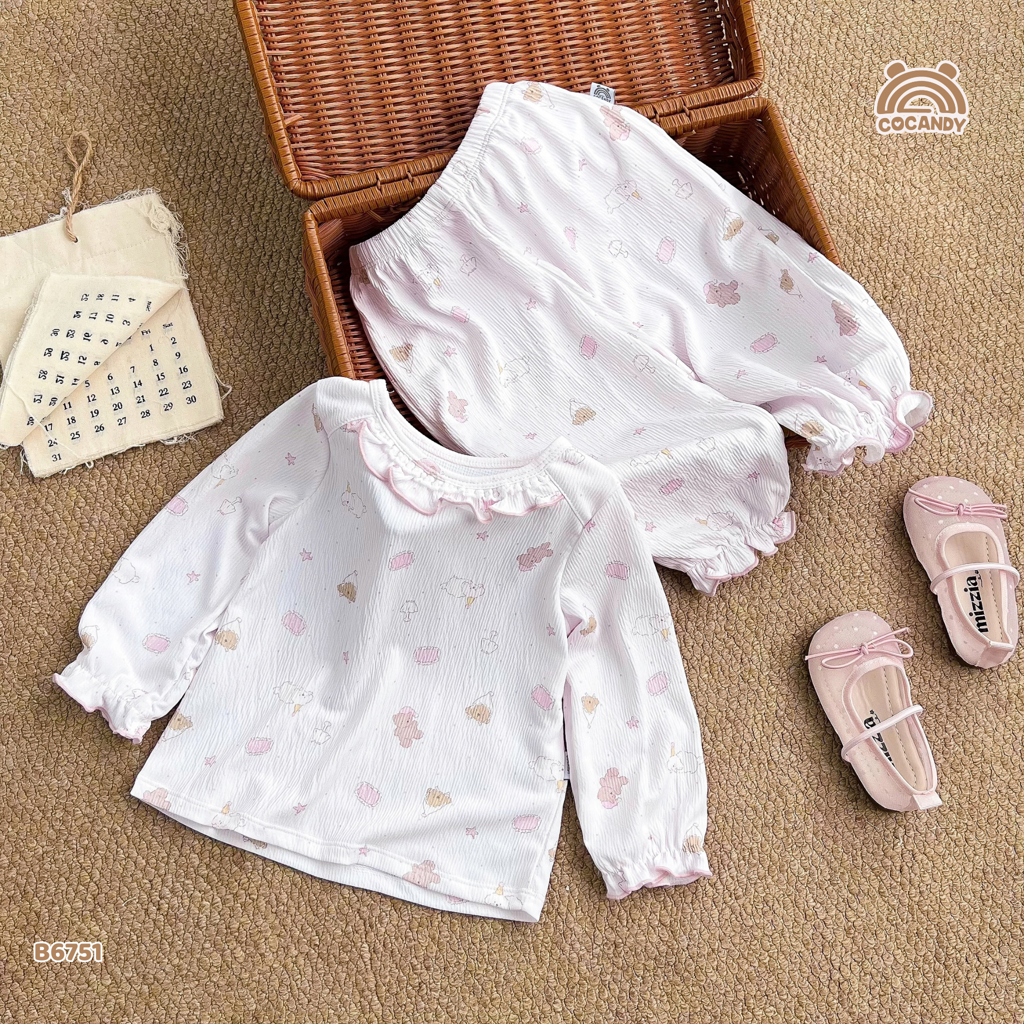 Bộ dài HỒNG họa tiết gấu cún_thumbnail_1