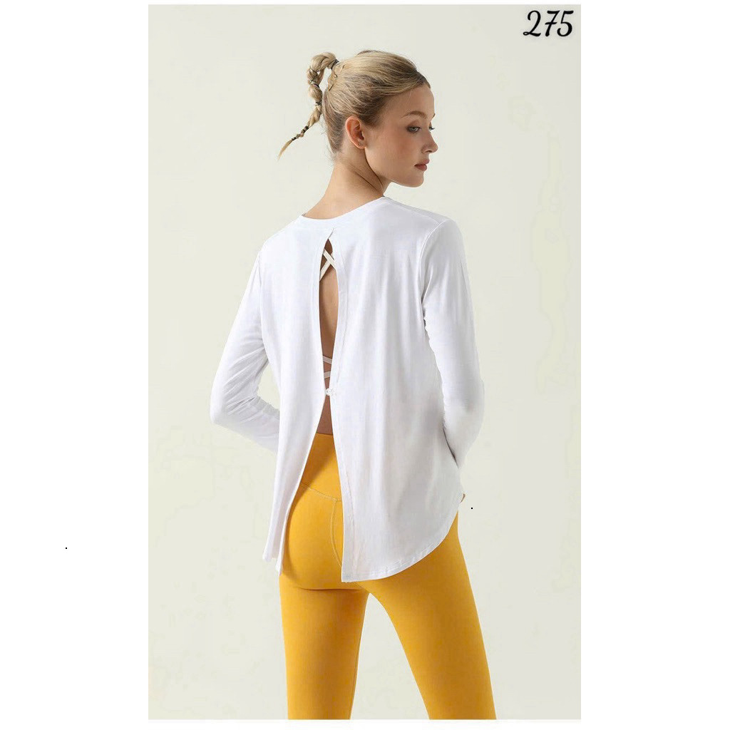 Áo Tanktop Thể Thao Nữ Tay Dài Đắp Chéo Lưng Form Rộng Vải Thun Lạnh Thoáng Mát Co Dãn_thumbnail_3