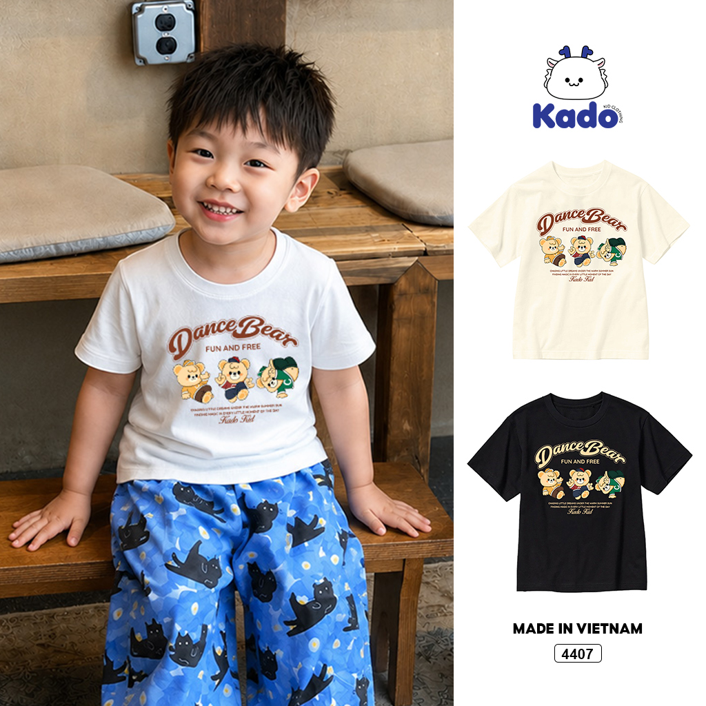 Áo thun bé trai form rộng dance dear Kado 4407