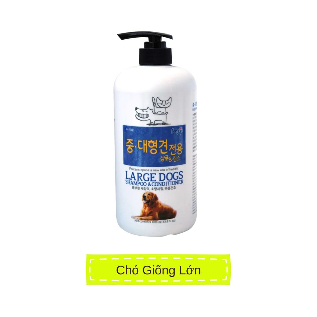 Large Dog 550ml/1000ML – Dầu gội & xả FORCANS Giải pháp chăm sóc lông dày cho chó lớn