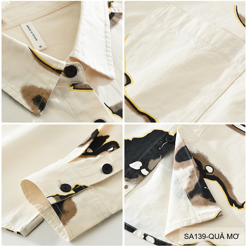 SA139 - Áo Sơ Mi Nam Phong Cách Nhật Bản In Họa Tiết Nghệ Thuật, Chất Cotton 100%, Dáng Regular Fit_thumbnail_2