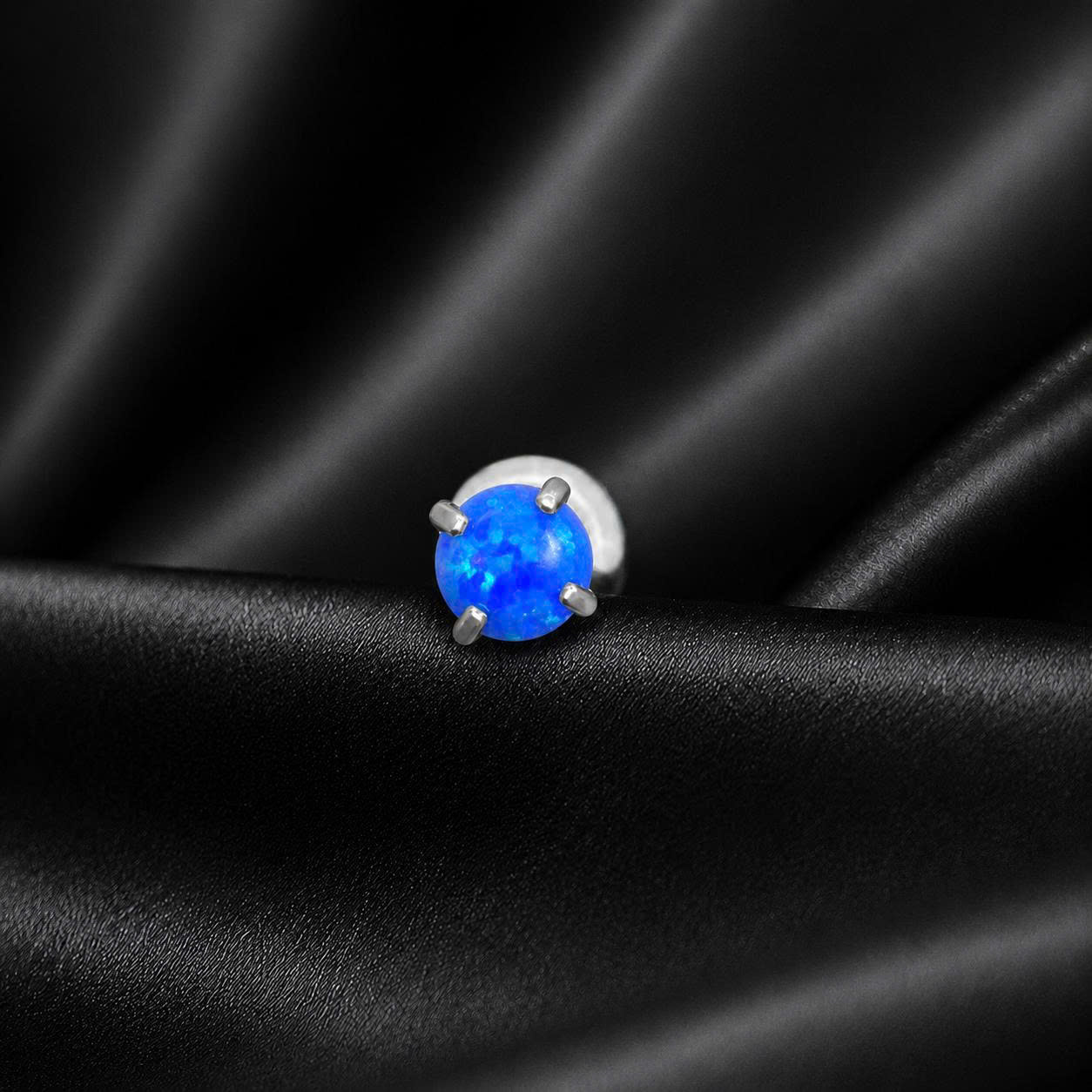 Opal xanh chấu bi vặn size 4.