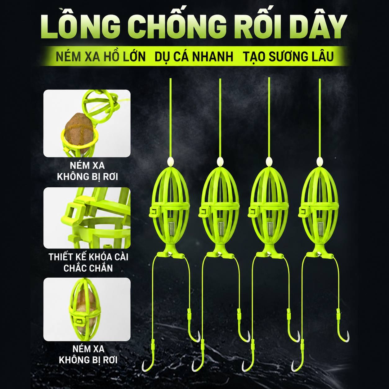 Bộ Thẻo Lồng Câu Cá Mè – Lồng Mồi Chống Rối