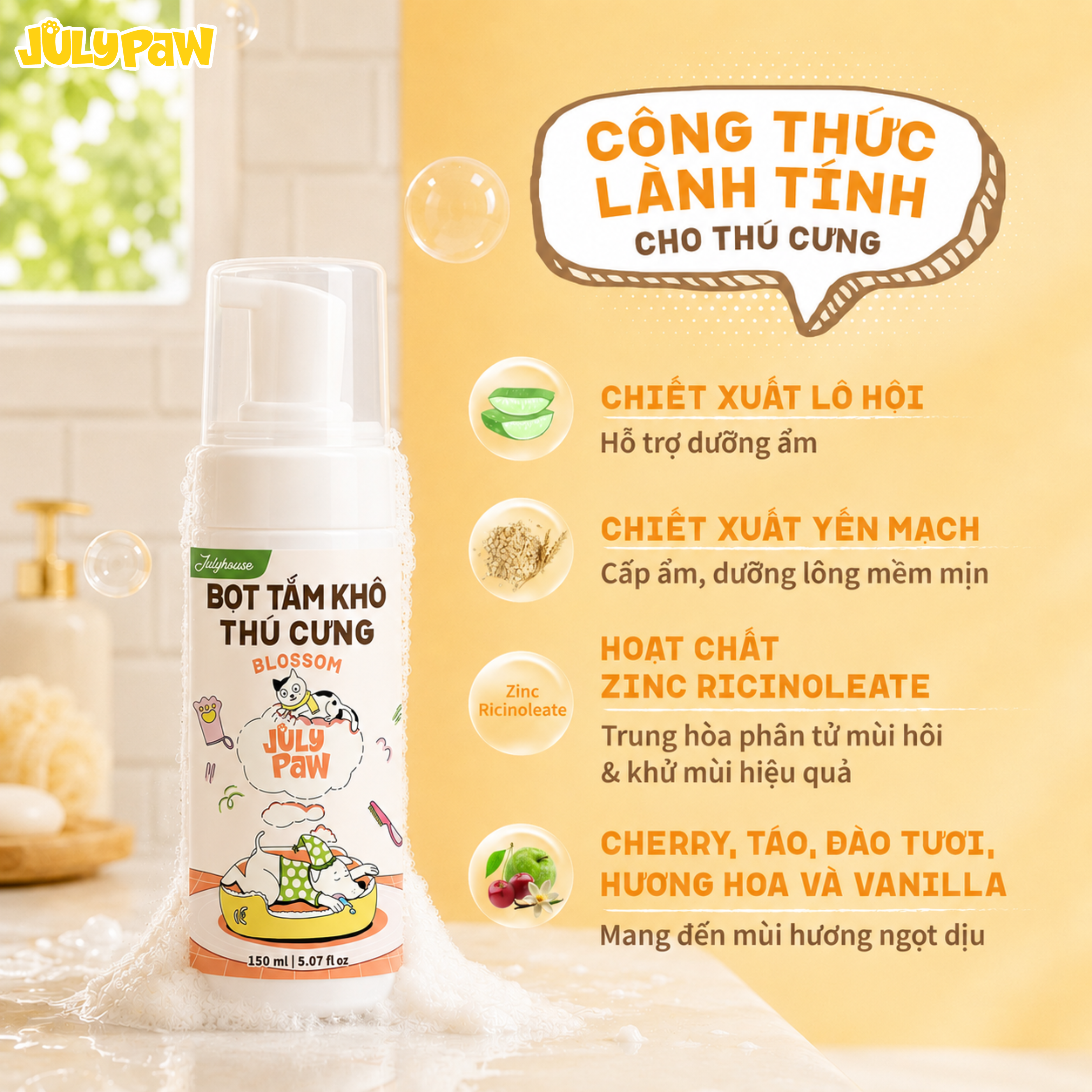 Bọt Tắm Khô Cho Thú Cưng Blossom_thumbnail_4