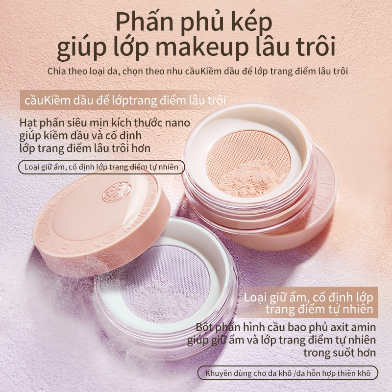 [MEIKING] Phấn phủ bột Meiking kiềm dầu Wild Rose 7g