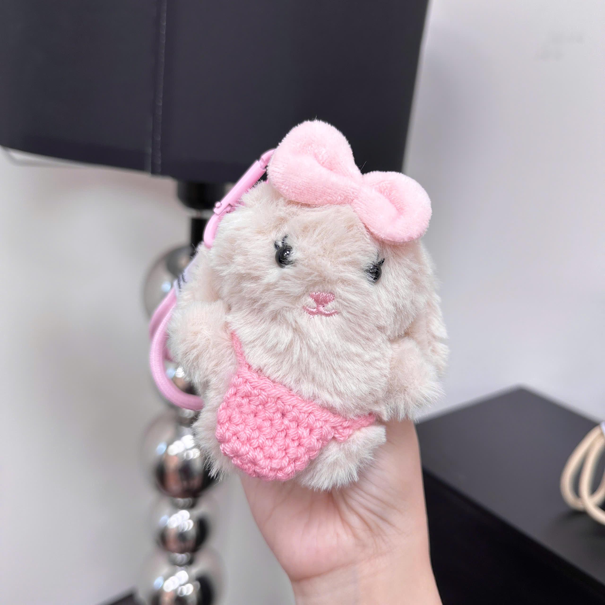 Móc Khóa Thỏ Bông Phụ Kiện Treo Túi Xách Đính Nơ Ngọc Trai Dễ Thương Đồ Chơi Quà Tặng Cunbag PK027