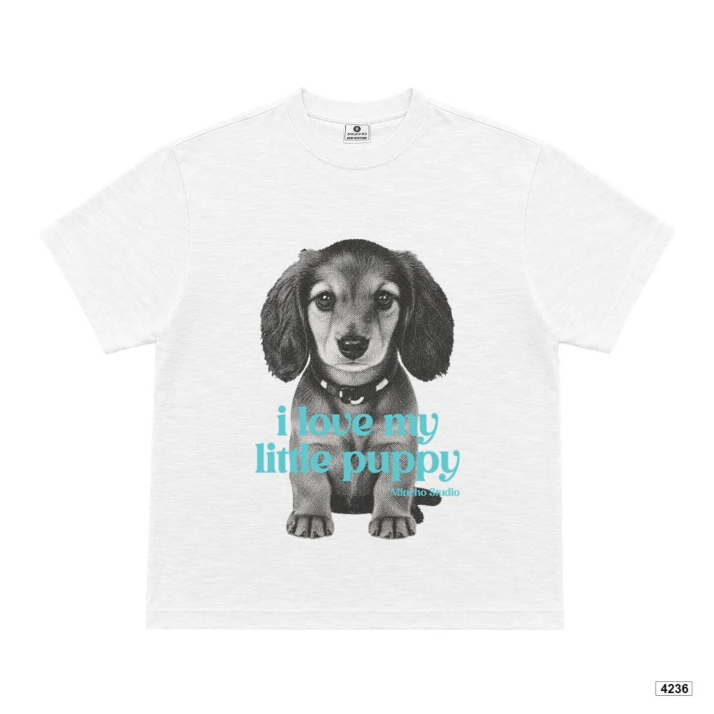 Áo thun boxy nữ Little Puppy chất vải xước thoáng mát Miucho 4236_thumbnail_0
