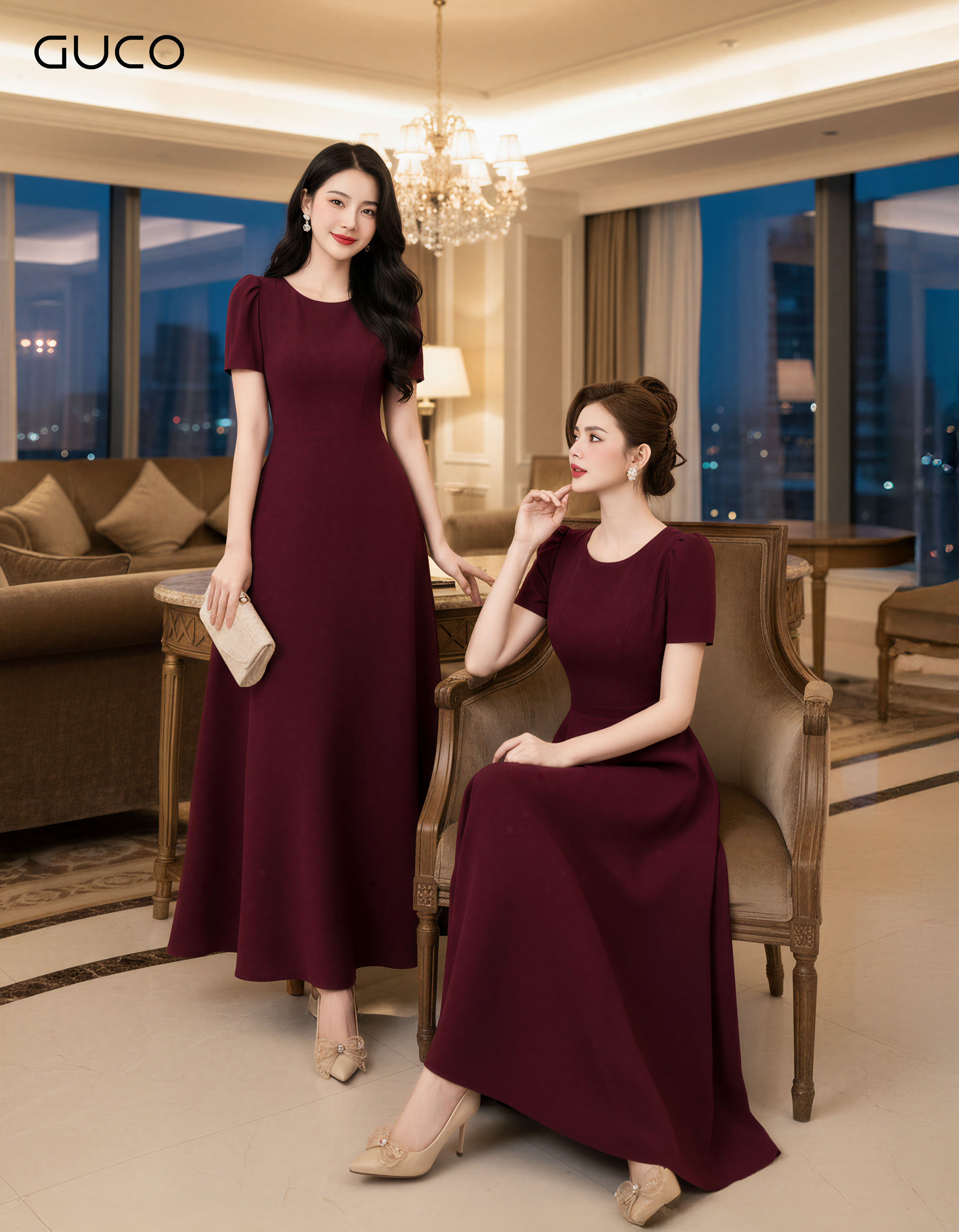 GUCO Đầm Đỏ Dáng Dài Quyến Rũ_thumbnail_2