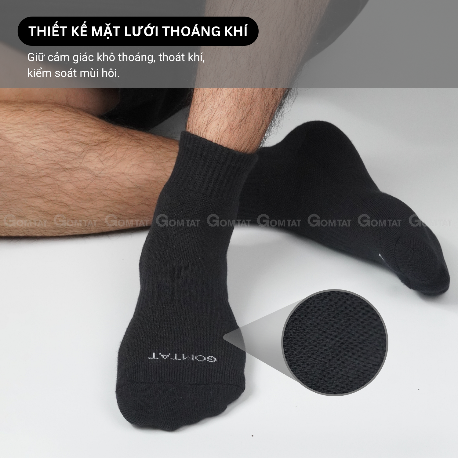 Combo tất trơn nam nữ GOMTAT có đệm xù êm chân, sợi cotton dày dặn, khử mùi kháng khuẩn - STA-5009_thumbnail_8
