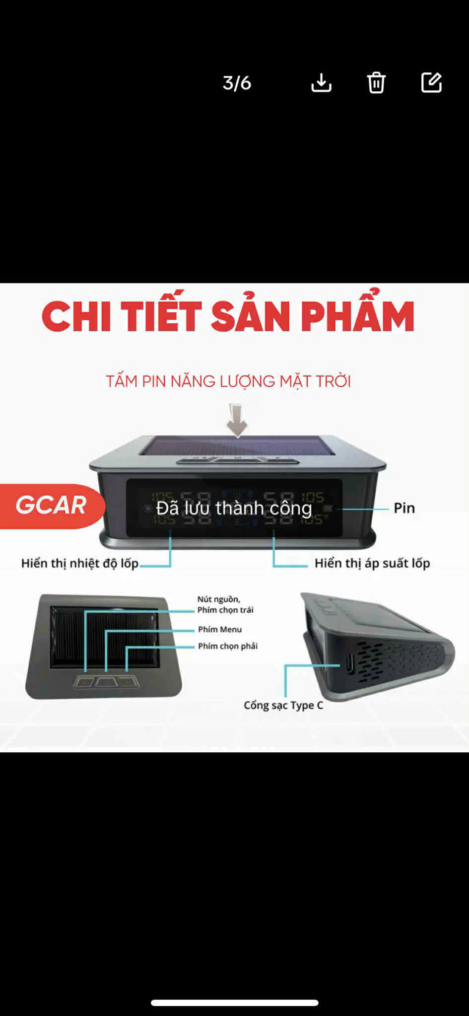 Cảm Biến Áp Suất Lốp Ô Tô TPMS Sạc NLMT Lõi Đồng_thumbnail_8