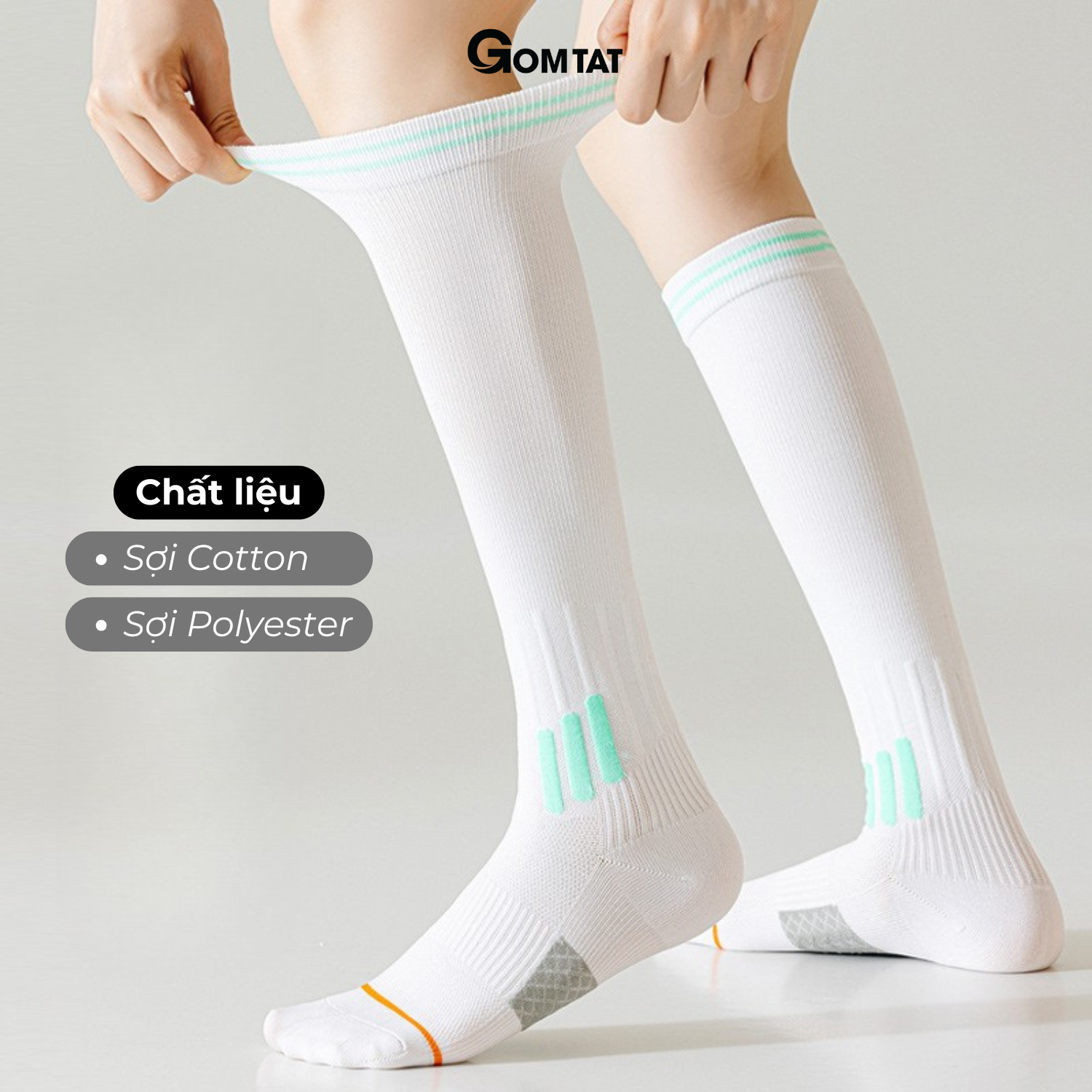 Combo tất nén cơ cao cổ GOMTAT chơi Pickleball, vớ nữ thể thao nén bắp chân, chịu lực, giảm mỏi chân, hỗ trợ vận động-OAS-1705_thumbnail_6