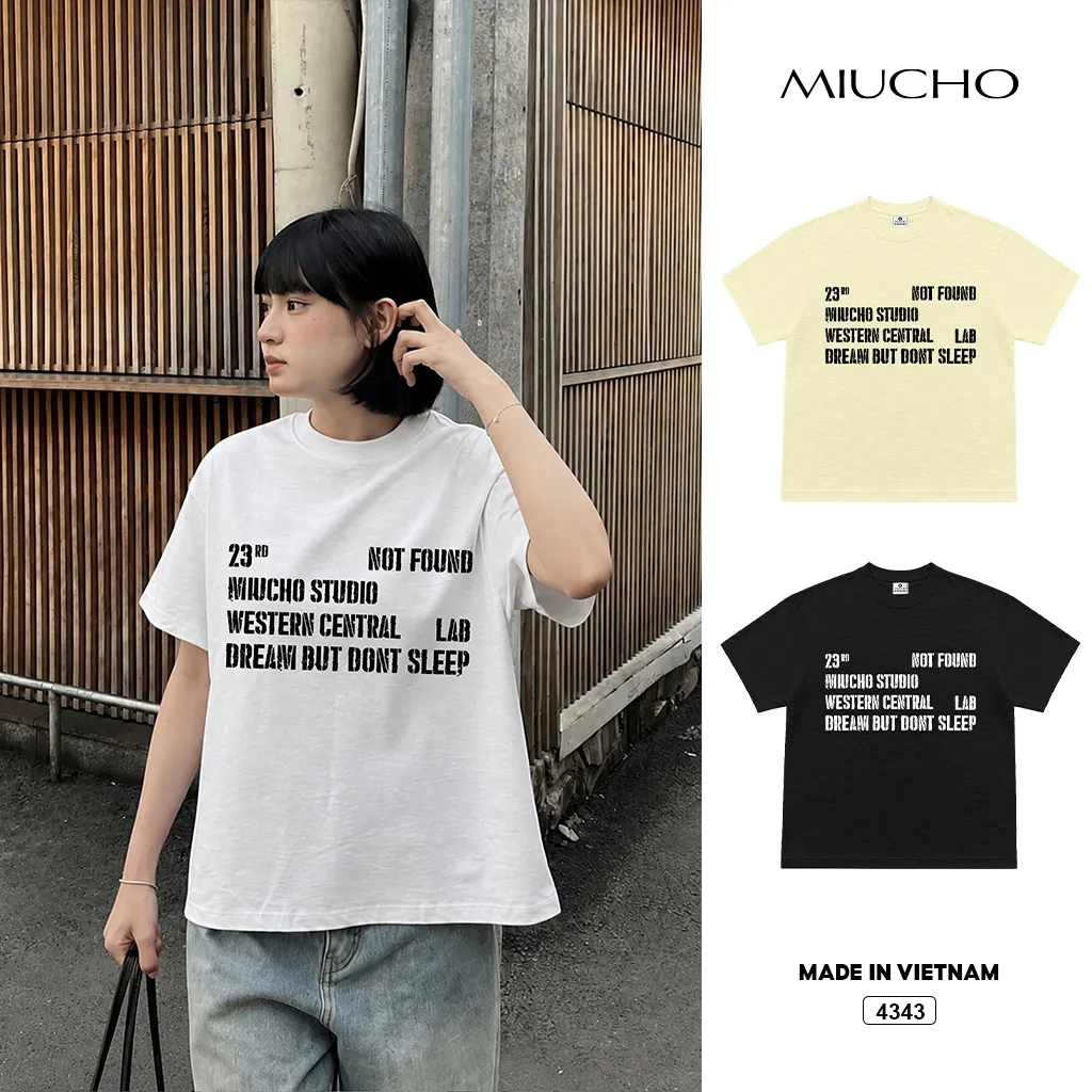 Áo thun nữ form boxy đường phố Miucho 4343
