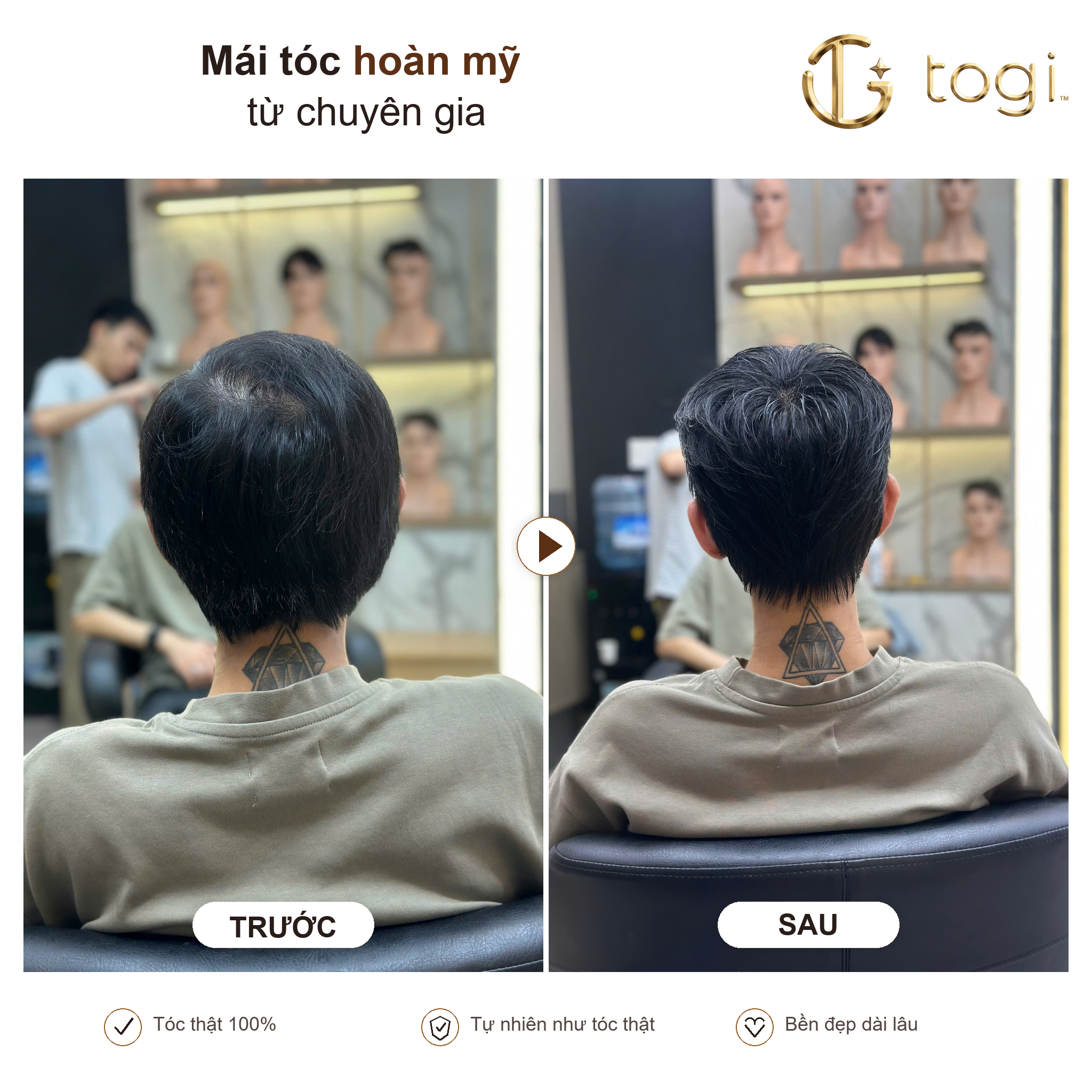 Togi65 sau gáy tóc gọn nam tính
