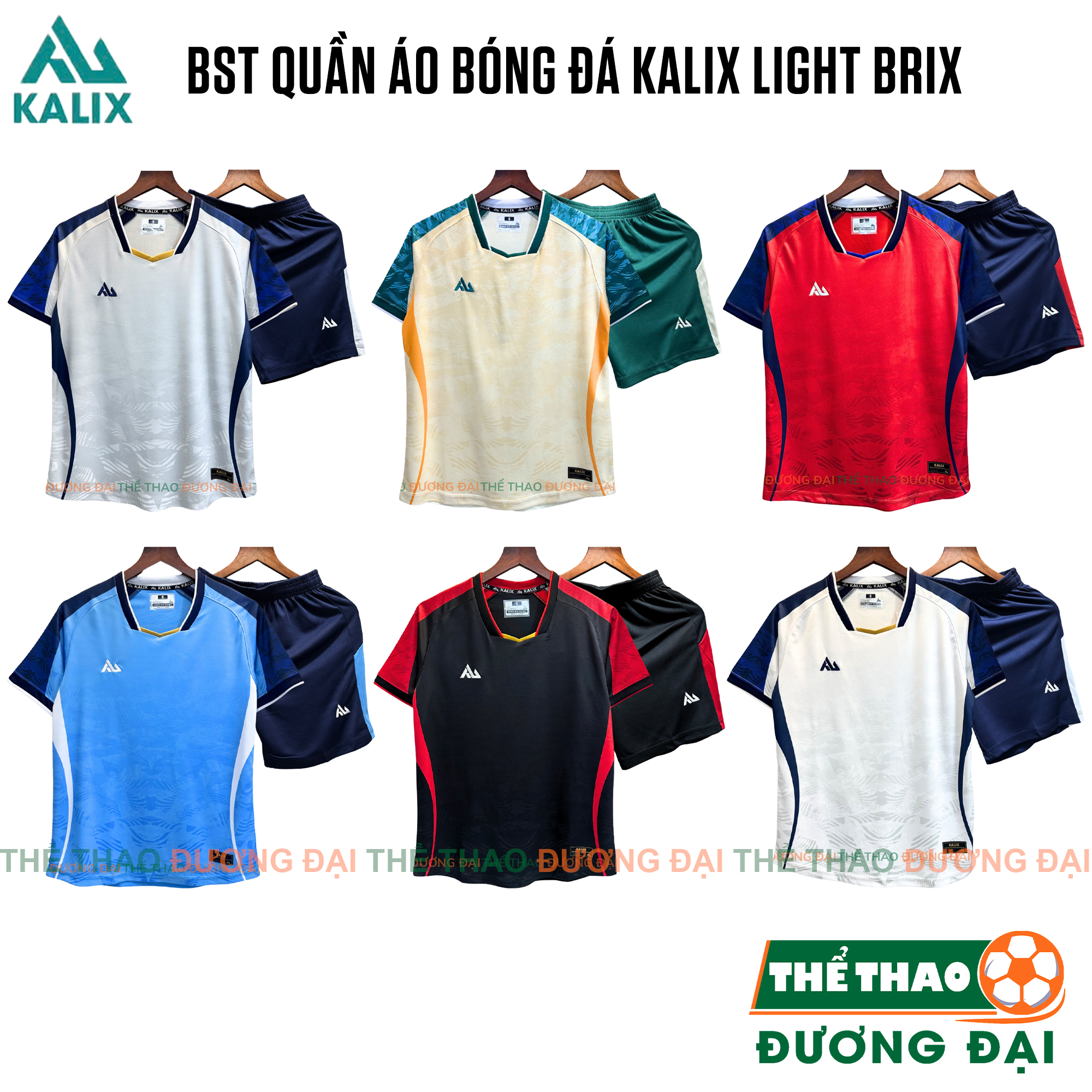 Quần Áo Bóng Đá Kalix Light Brix Thun Mè Cao Cấp Thoáng Khí Thể Thao Đương Đại