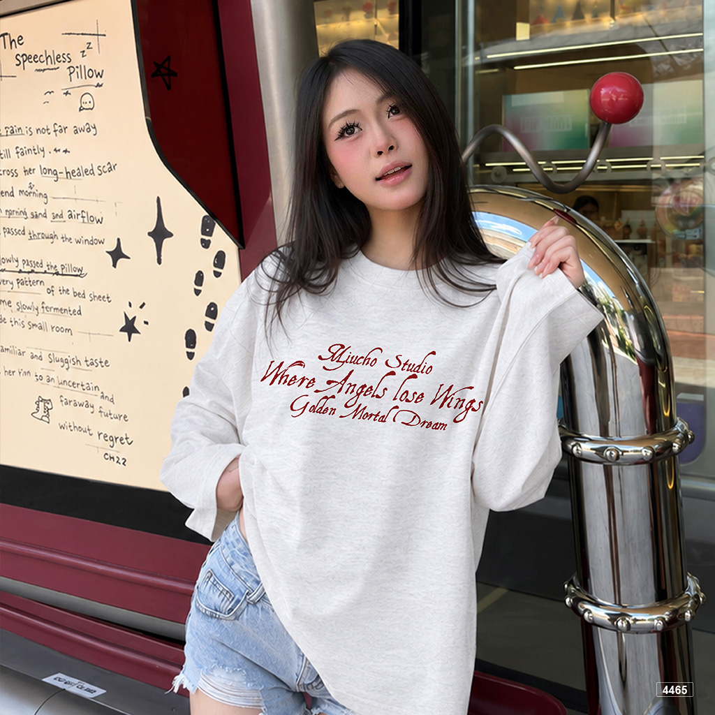 Áo thun form boxy Miucho tay dài cotton xược 4465_thumbnail_5