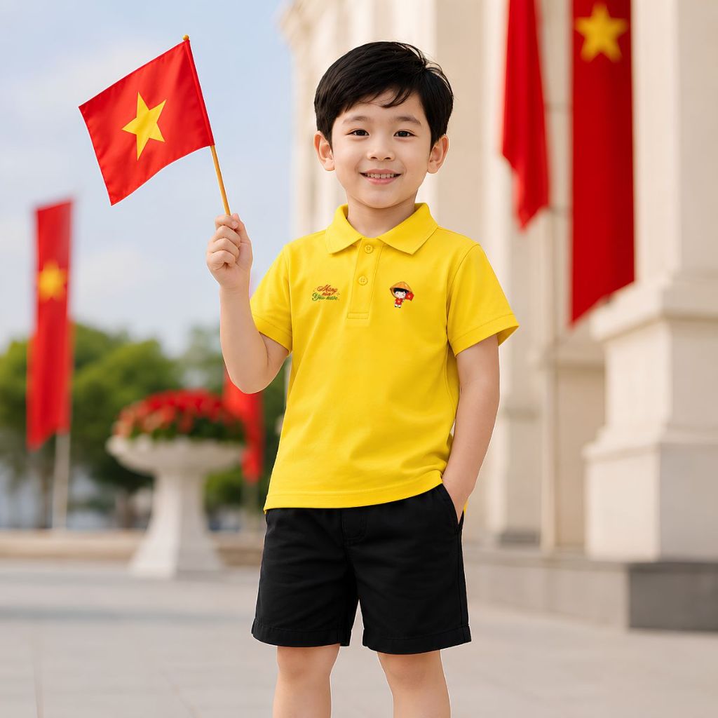 Áo polo cho bé trai và bé gái hình Măng non yêu nước - Loza Mã: PL006_thumbnail_13