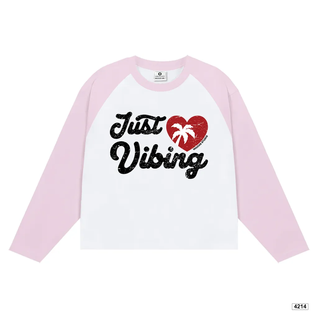 Áo thun tay dài raglan form boxy Just Vibing Miucho 4214_thumbnail_0