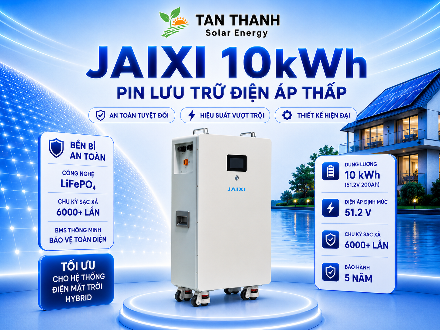 Pin lưu trữ JAIXI 10.24kWh