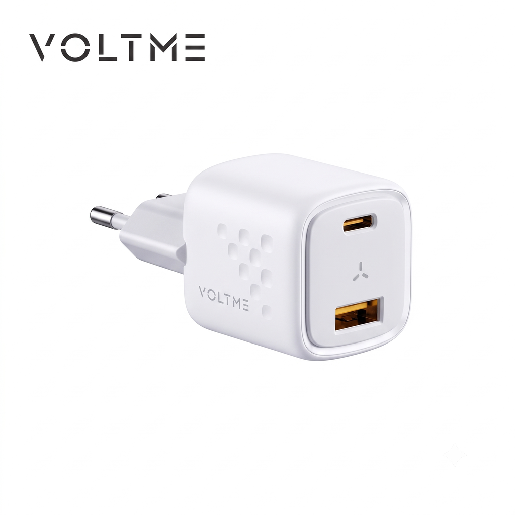 Củ Sạc Nhanh 20W VOLTME Revo 20 Duo (V2327) 2 Cổng Type C & USB-A Chân Tròn_thumbnail_1