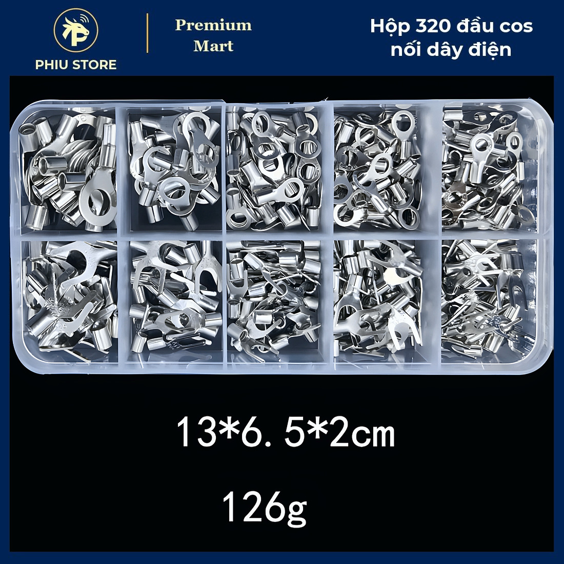 Đầu Cos Nối Dây Điện - Hộp 320 Cos Tròn Cos Y 10 Cỡ, Đầu Cốt Bấm Dây 0.5-4.5mm - PHIU STORE_thumbnail_2