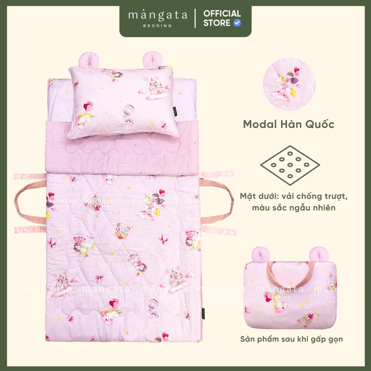 Mẫu Công chúa - Bộ chăn gối gấp gọn đi học