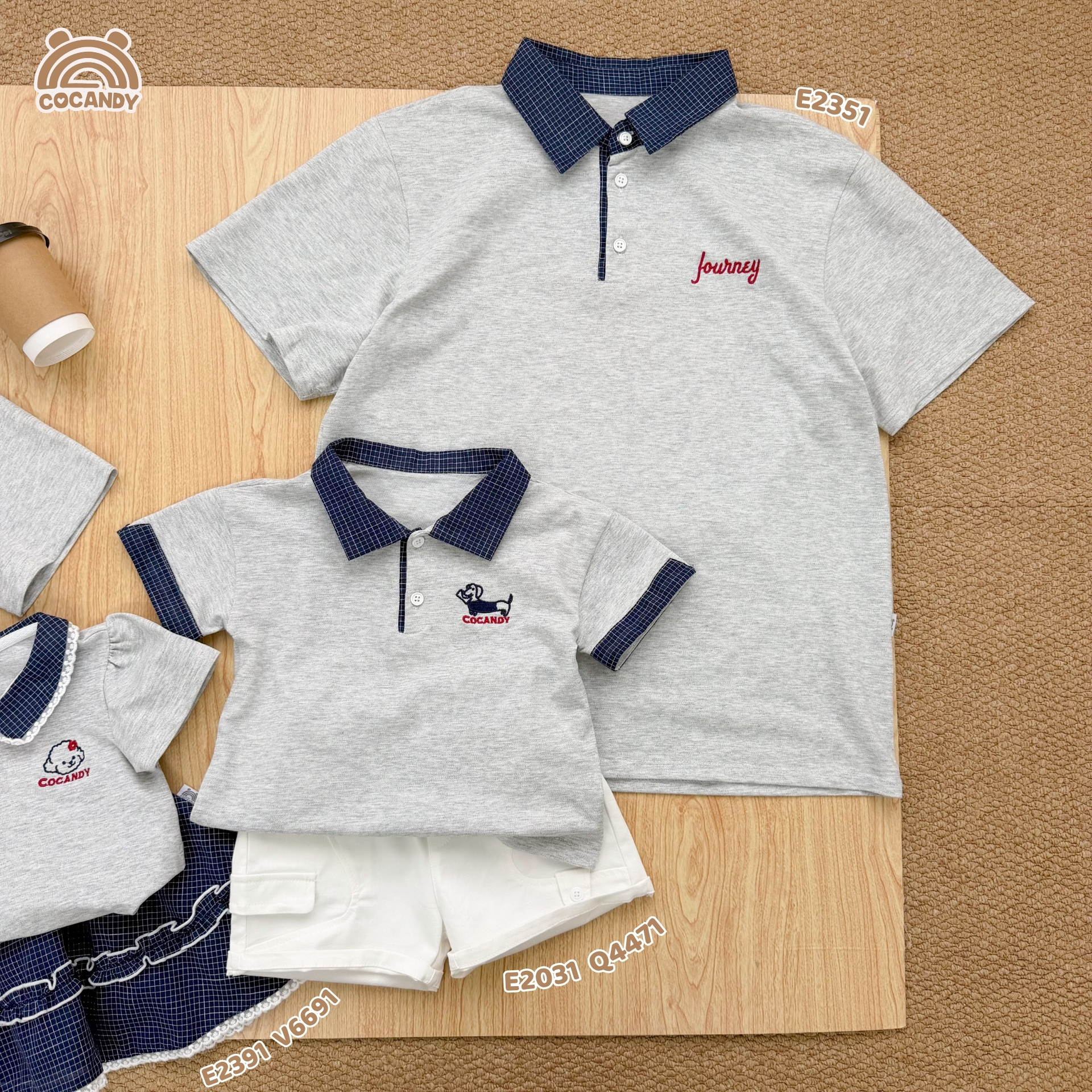 Áo cộc polo XÁM phối cổ caro NAM_thumbnail_3