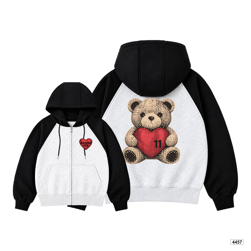 Áo hoodie zip Miucho form rộng raglan vải nỉ 2 da in mix 4457_thumbnail_0