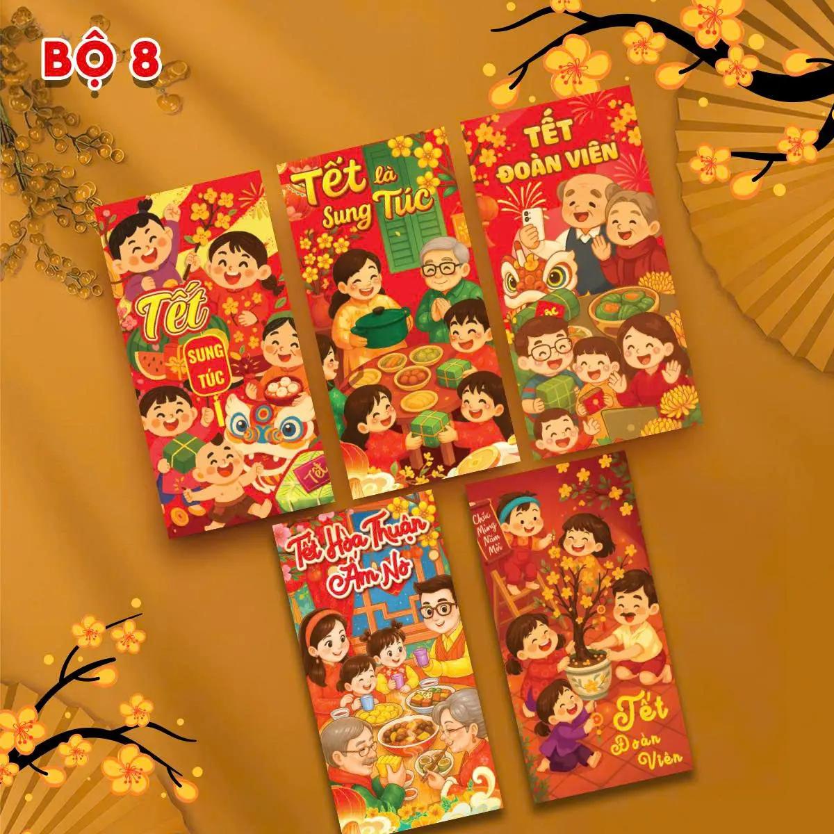 Bao lì ẋì xếp 2 ngăn, 6 ngăn, 10 ngăn độc đáo xuân Bính Ngọ Tết 2026 giấy đỏ cao cấp_thumbnail_29