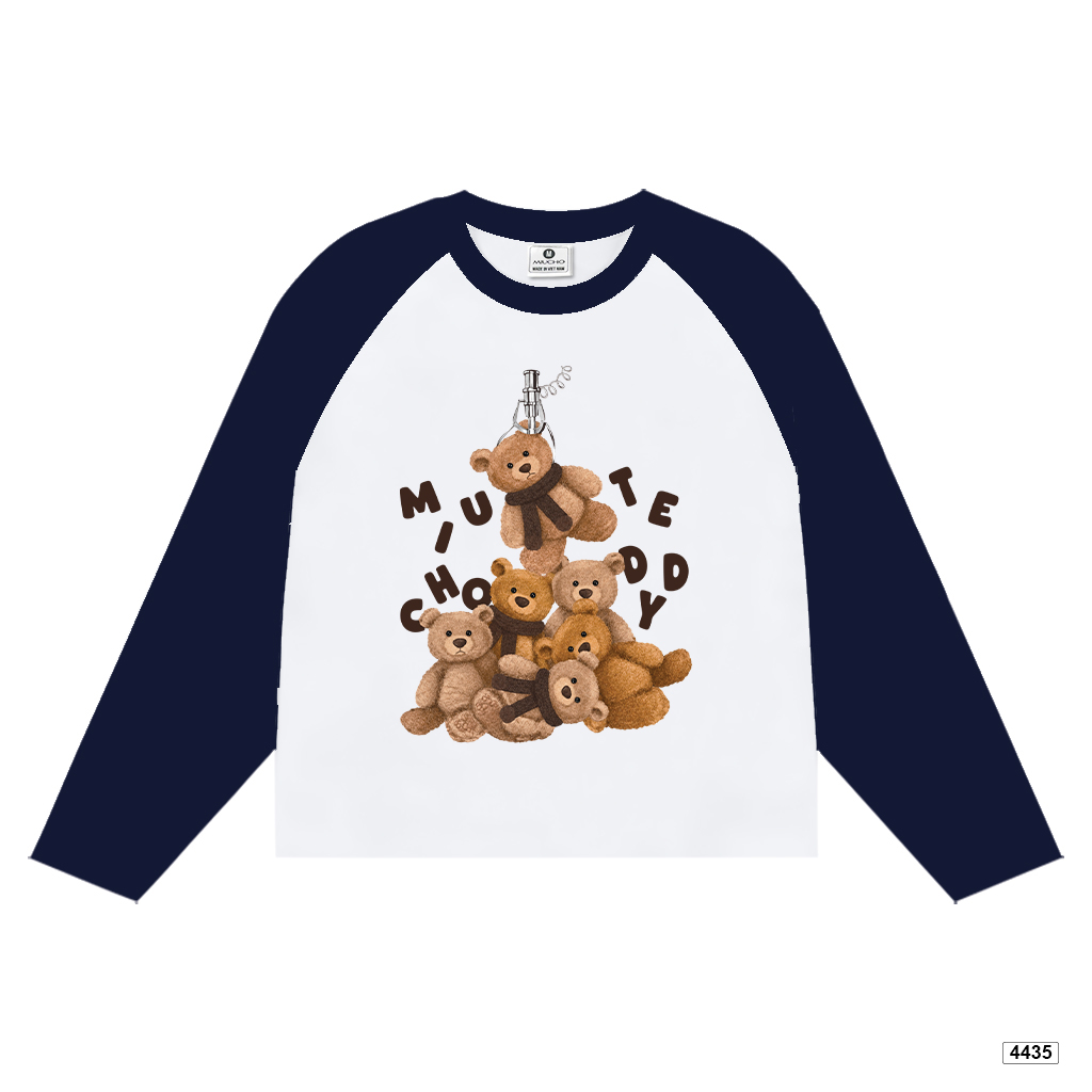 Áo thun tay dài form boxy hội gấu bông Miucho 4435_thumbnail_7