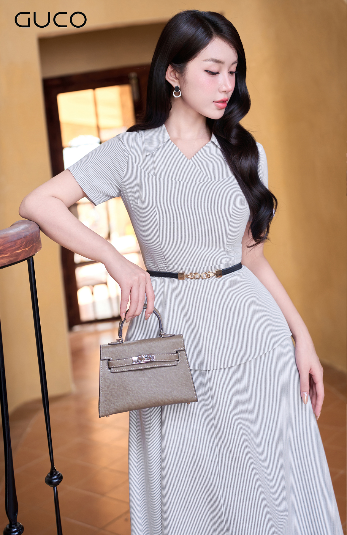 GUCO Đầm Sọc Xám Thanh Nhã_thumbnail_3