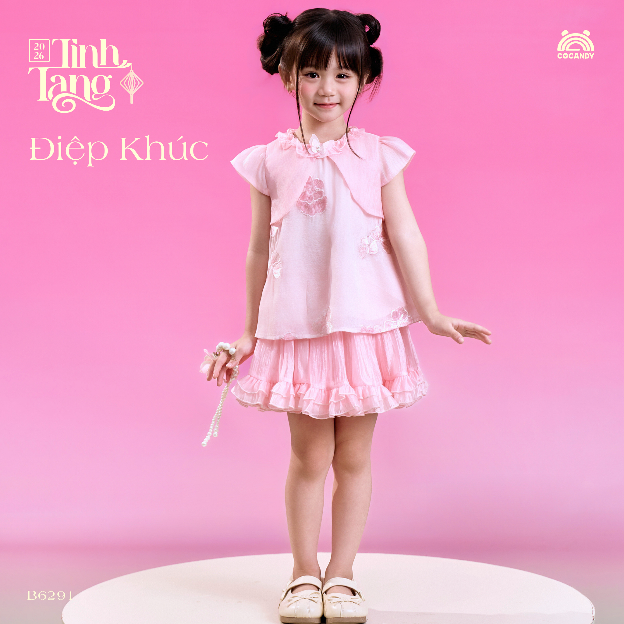 Bộ yếm HỒNG "Điệp Khúc"