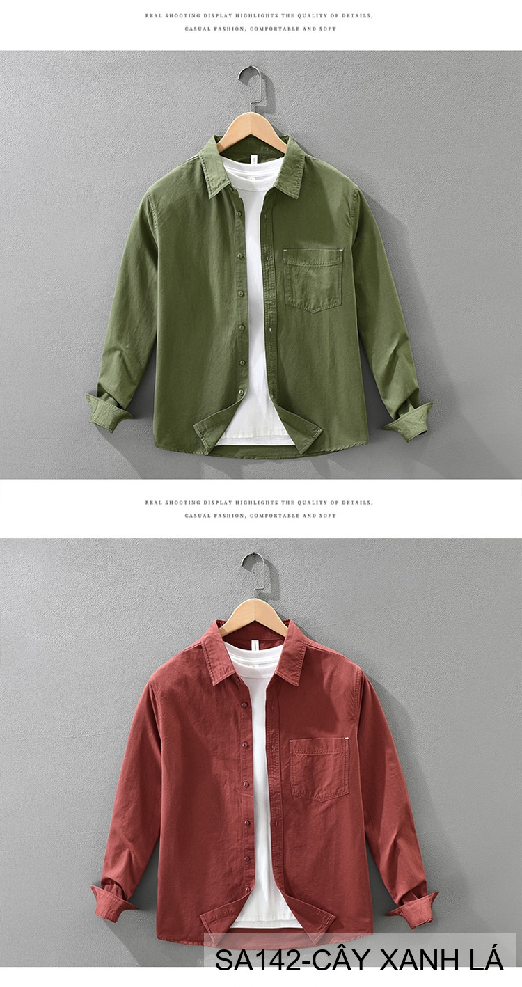 SA142 - Áo Sơ Mi Dài Tay Nam Phong Cách Nhật Bản Chất Cotton 100% Đa Năng_thumbnail_13