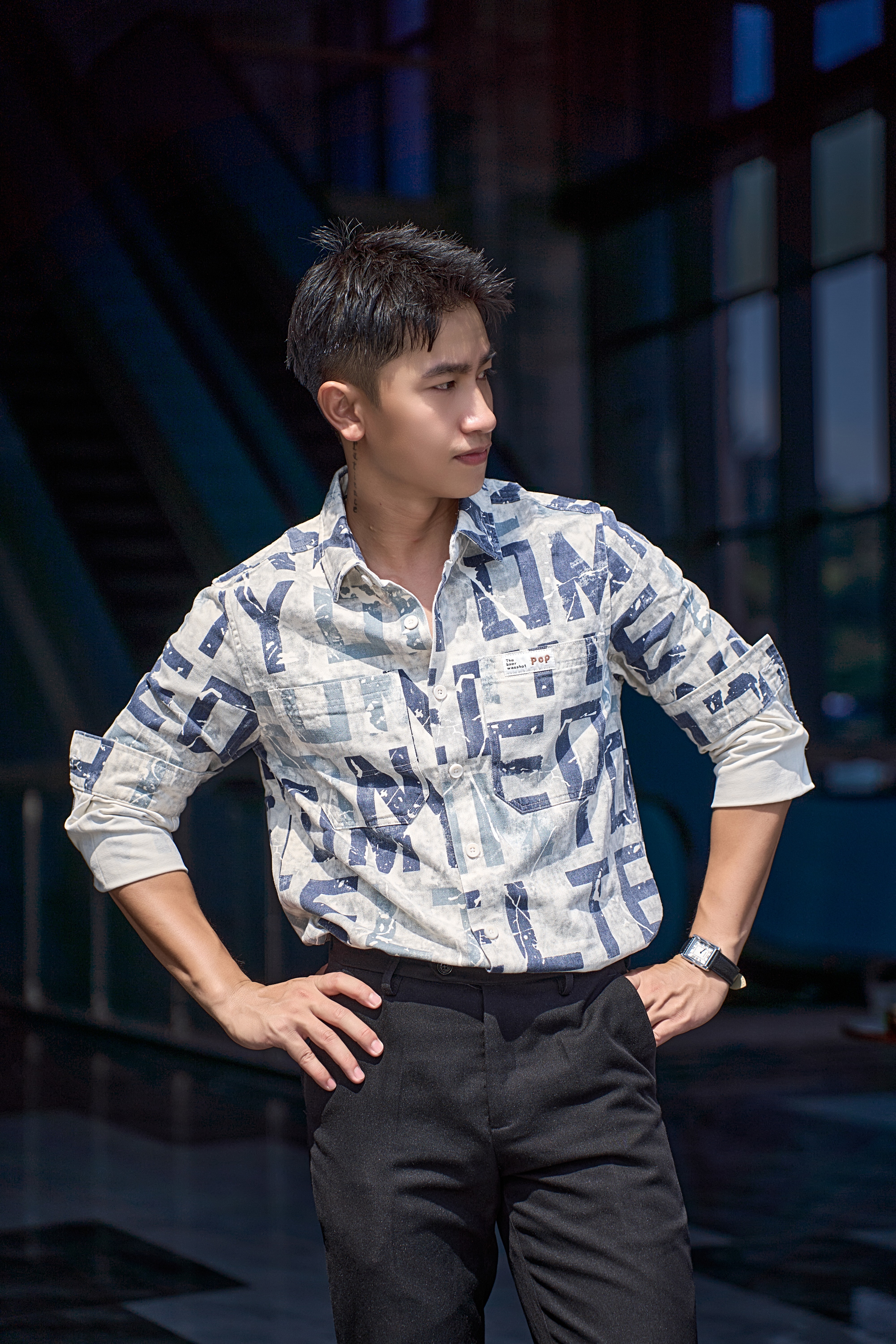 SA128 - Áo sơ mi nam dài tay họa tiết chữ nghệ thuật phong cách Nhật Bản, chất cotton mềm mại, form rộng rãi_thumbnail_2