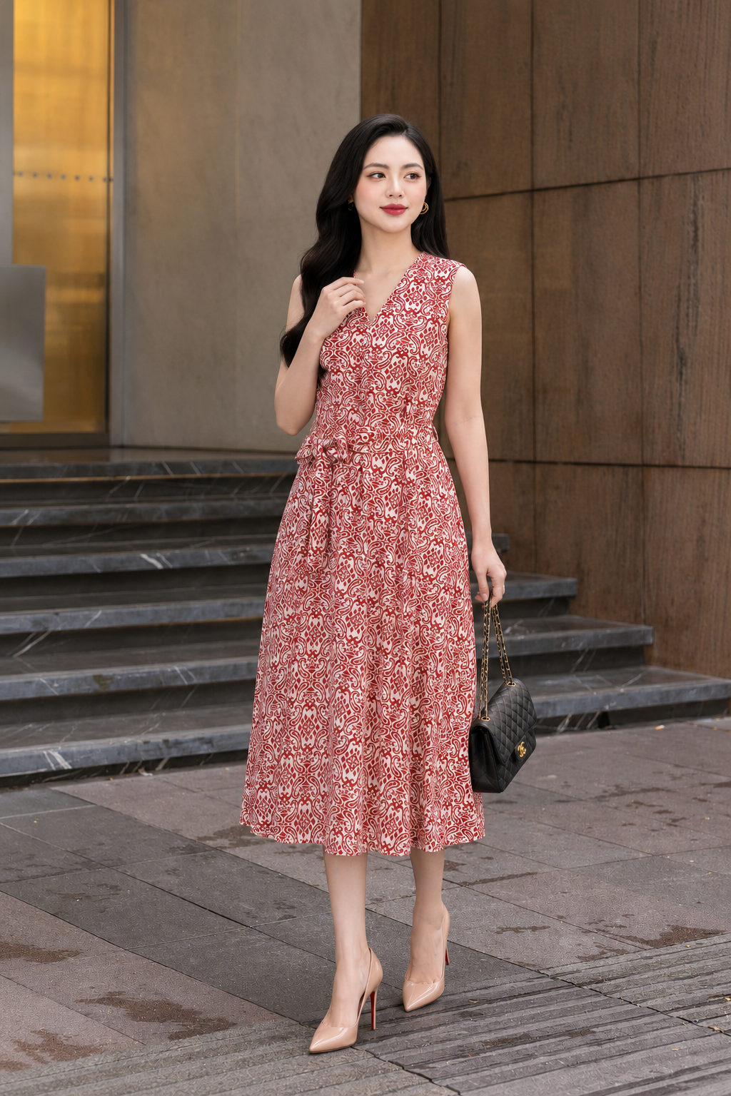 LV010 - VÁY HỌA TIẾT