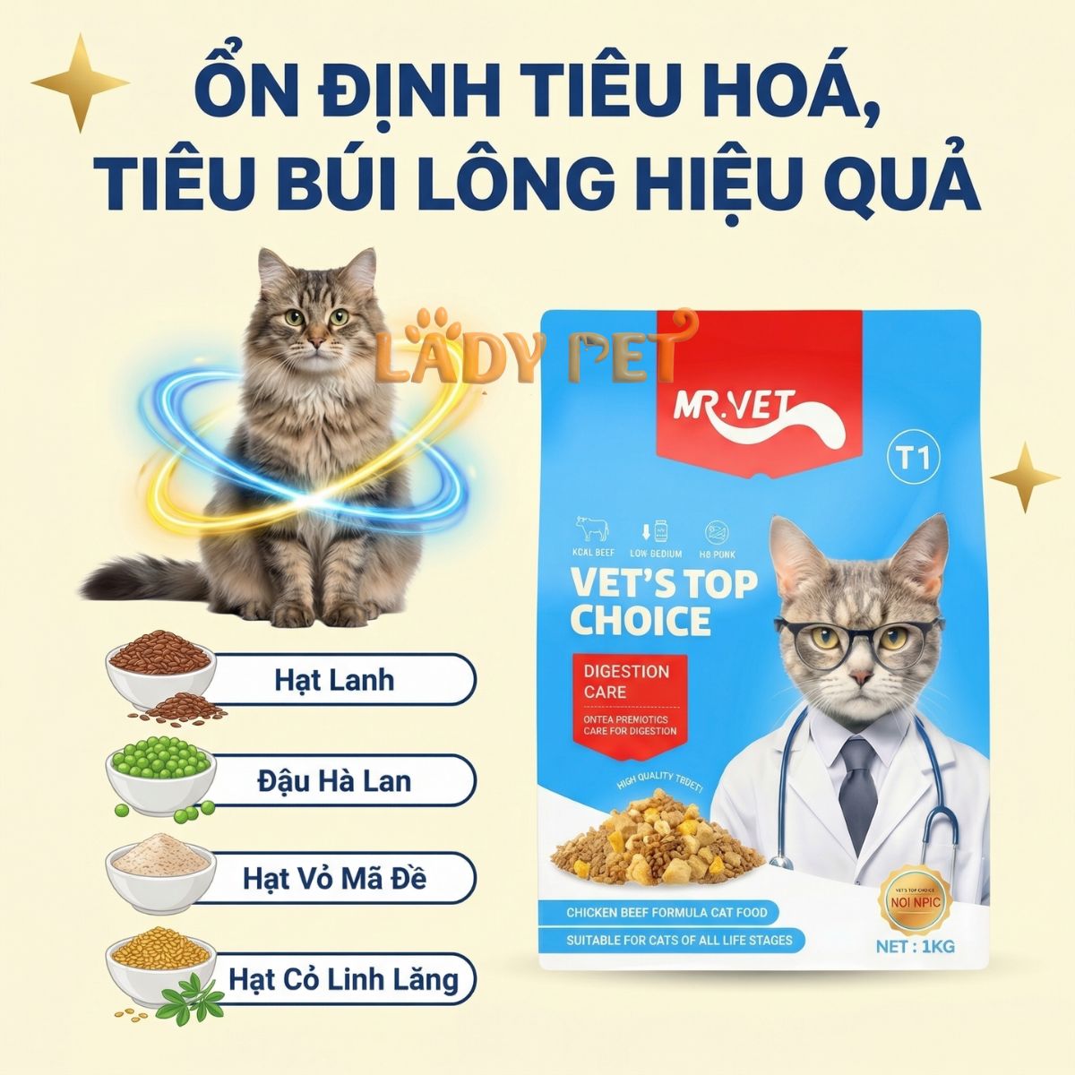 Thức ăn hạt MR VET T1 cho mèo (1KG)_thumbnail_2